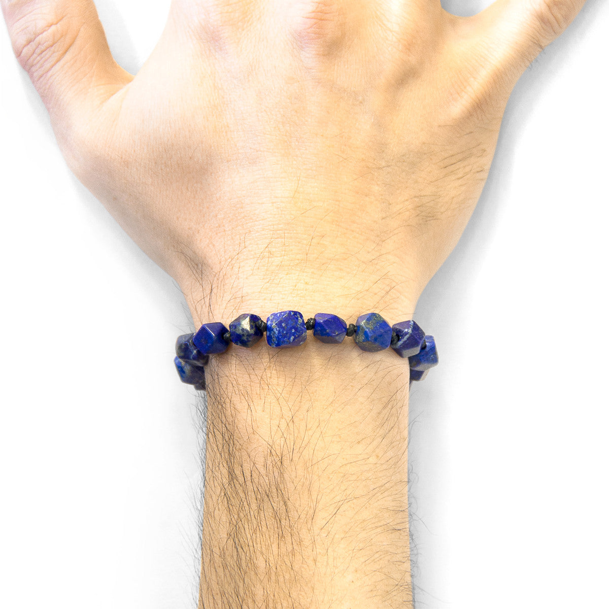 Blue Lapis Lazuli Zebedee 9ct Yellow Gold and Stone Beaded Macrame Bracelet