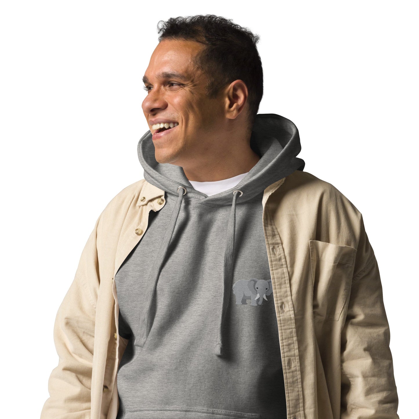Think Ocean Elephant Aspirations Cotton Blend Embroidered Hoodie
