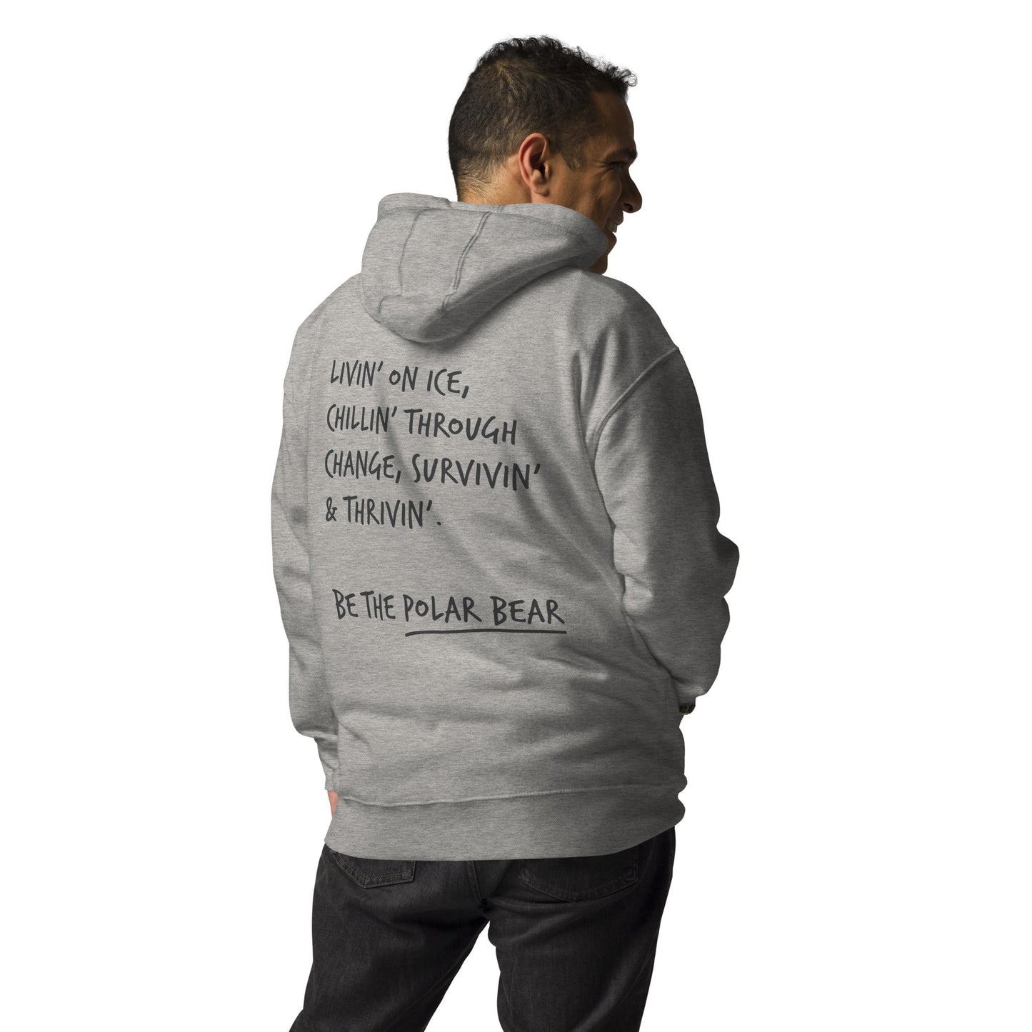 Think Ocean Polar Bear Aspirations Cotton Blend Embroidered Hoodie