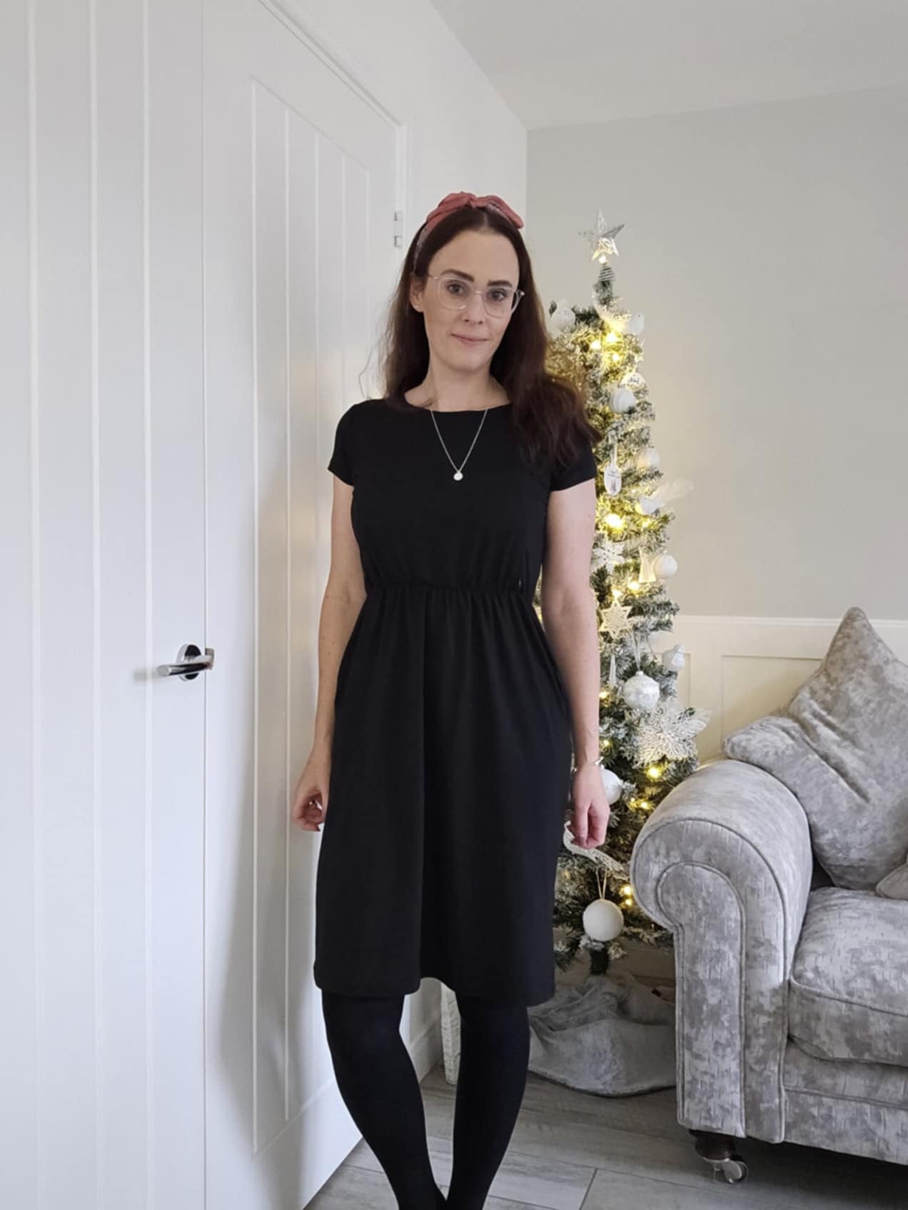 The Knee Length Breastfeeding Dress - Classic Black