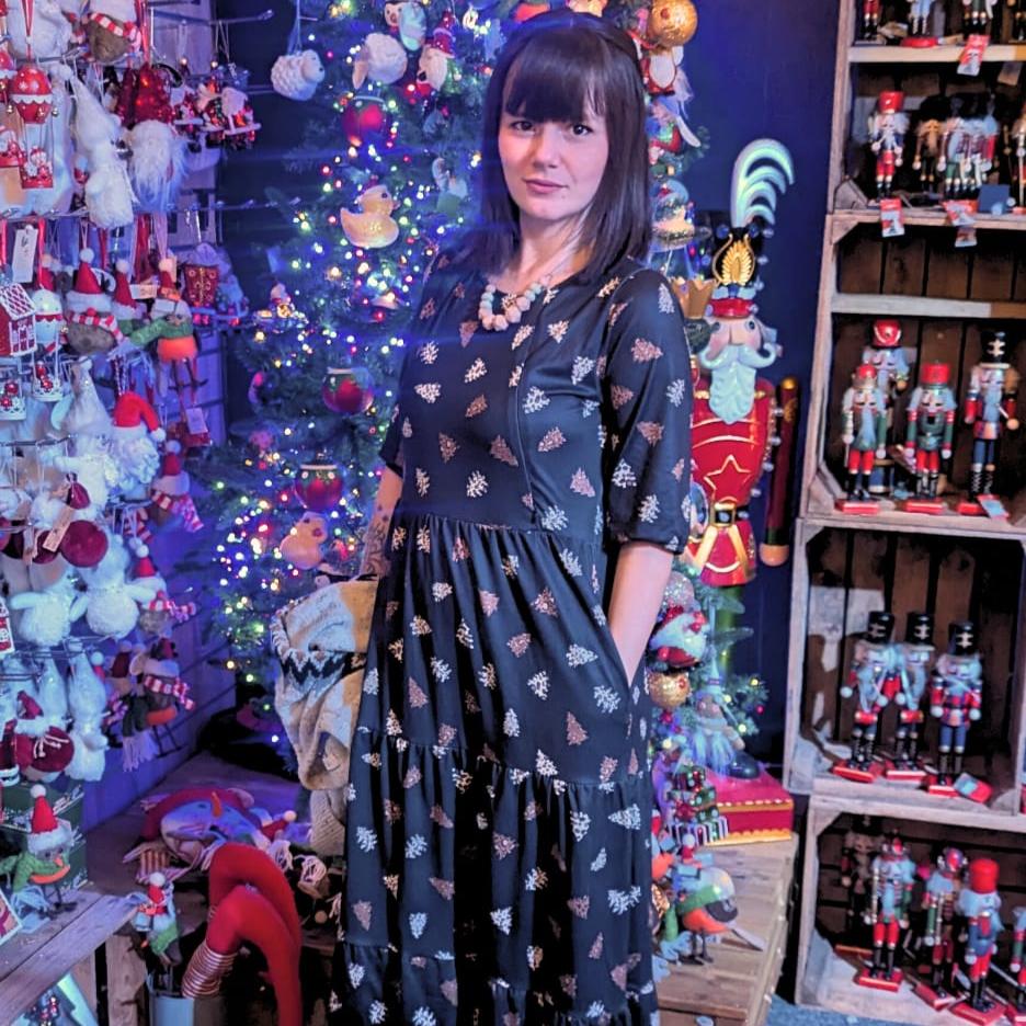 The Midi Breastfeeding Dress - Brown Leopard Tree