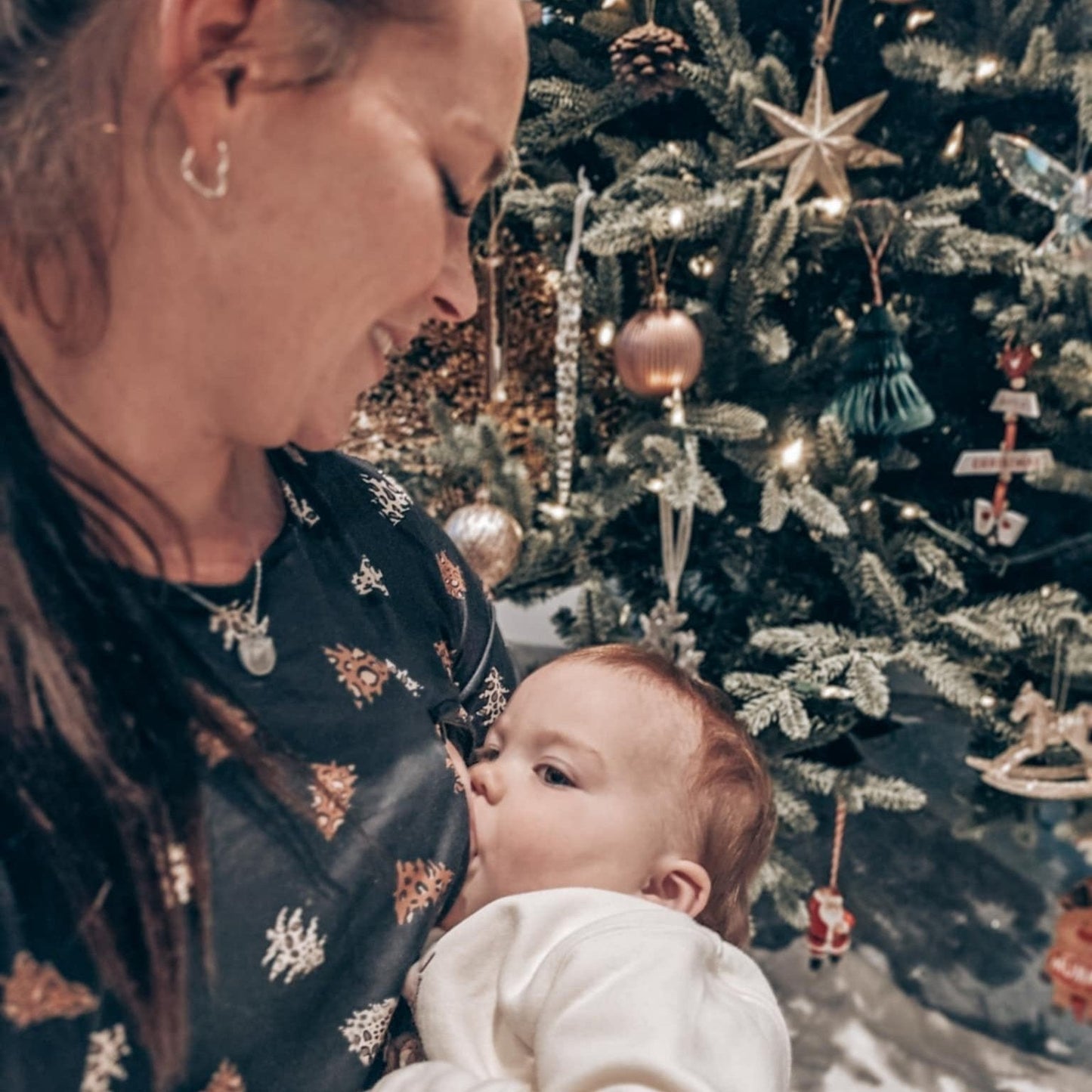 The Midi Breastfeeding Dress - Brown Leopard Tree