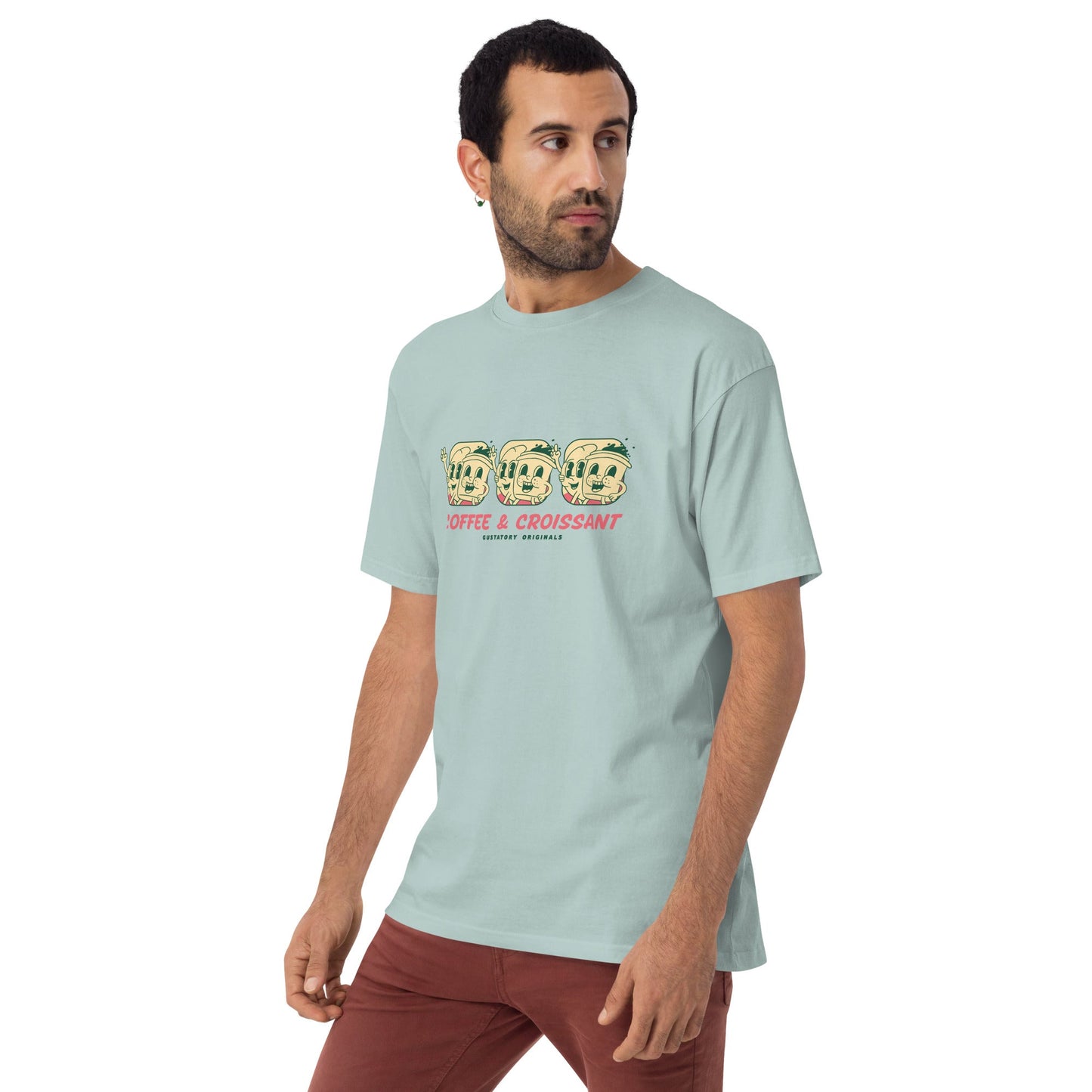 GUSTATORY Originals Coffee & Croissant Heavy Cotton T-Shirt