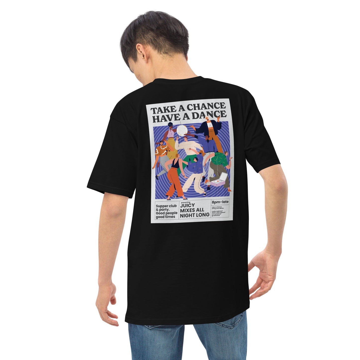 Take A Chance Have A Dance DISCO! Oversized Cotton Embroidered T-Shirt