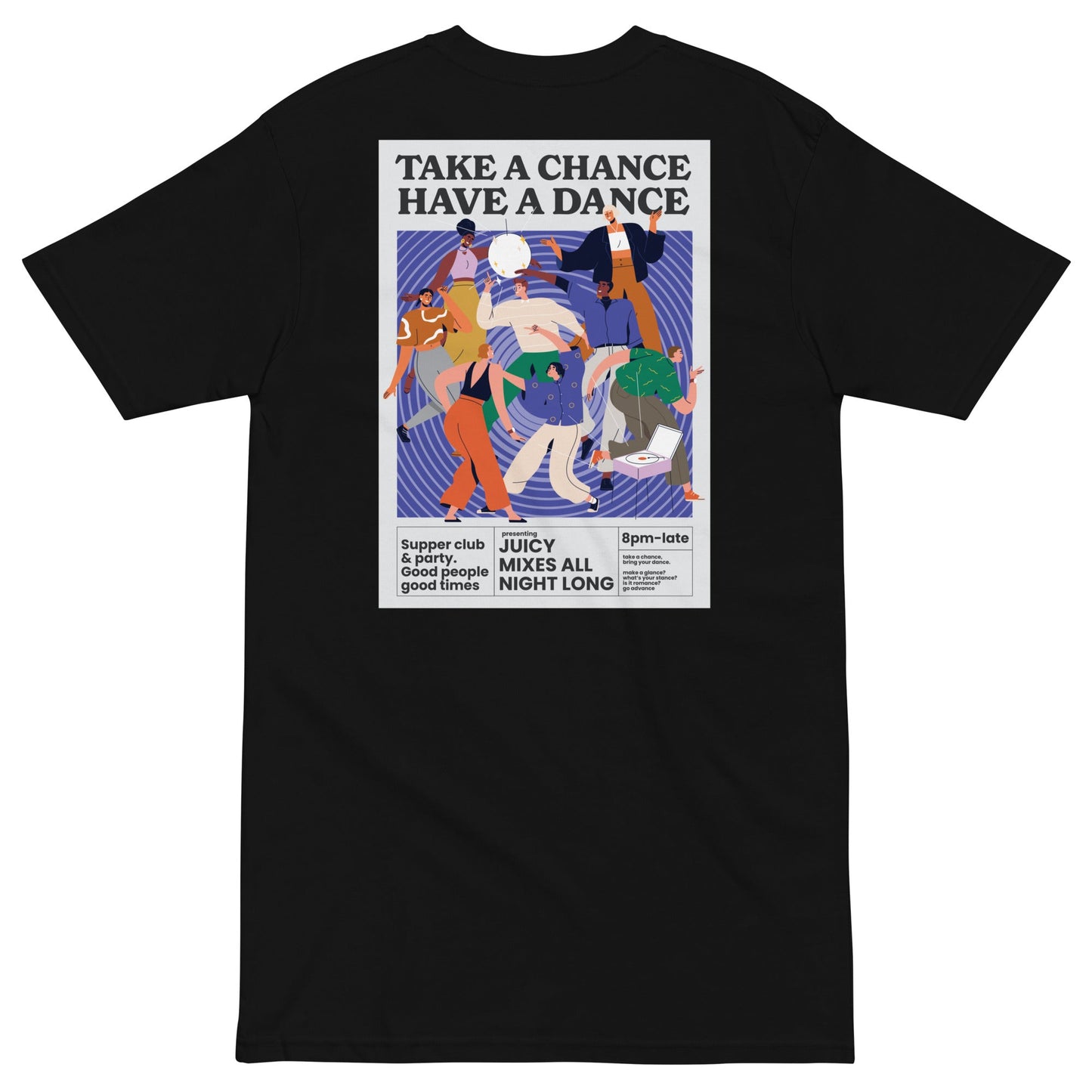 Take A Chance Have A Dance DISCO! Oversized Cotton Embroidered T-Shirt