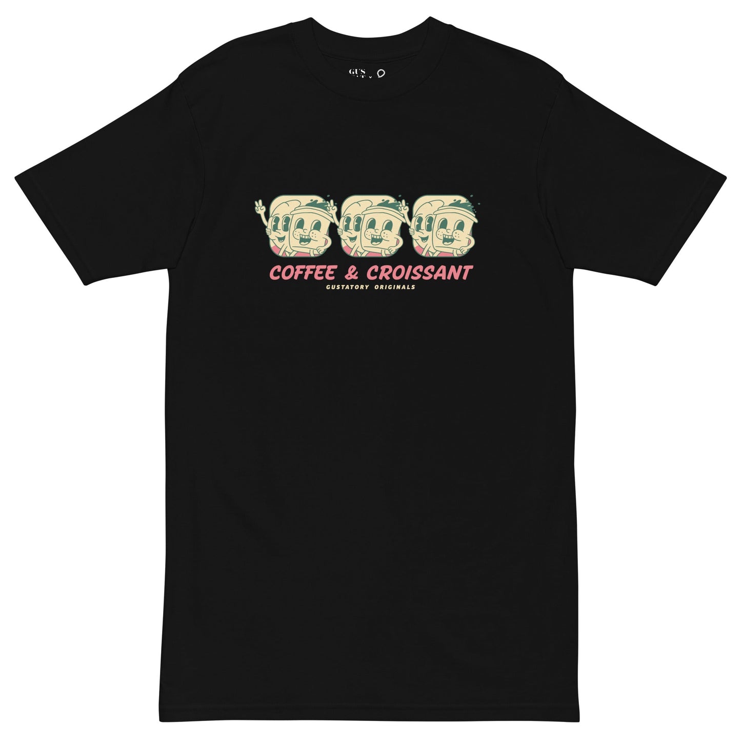 GUSTATORY Originals Coffee & Croissant Heavy Cotton T-Shirt