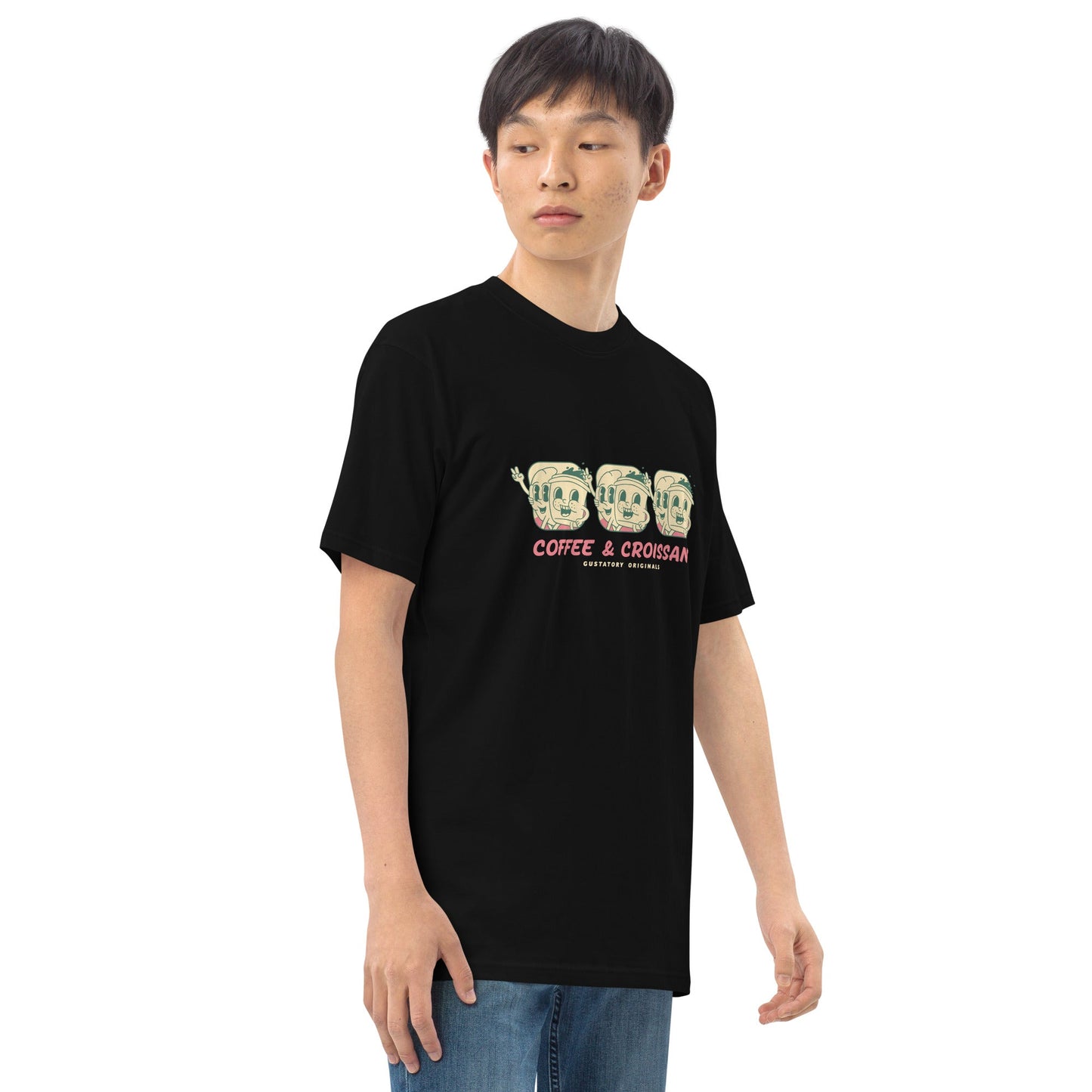 GUSTATORY Originals Coffee & Croissant Heavy Cotton T-Shirt