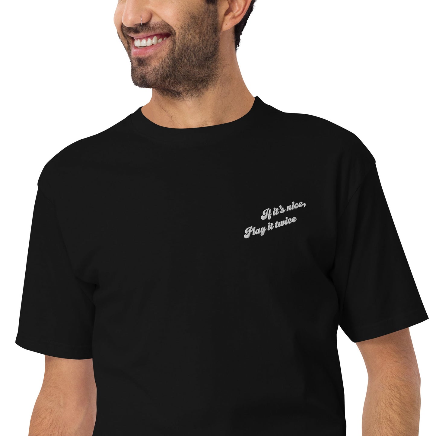 If It's Nice Play It Twice DISCO! Cotton Embroidered Oversized T-Shirt