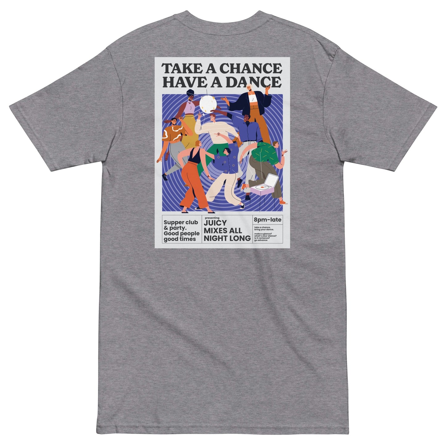Take A Chance Have A Dance DISCO! Oversized Cotton Embroidered T-Shirt