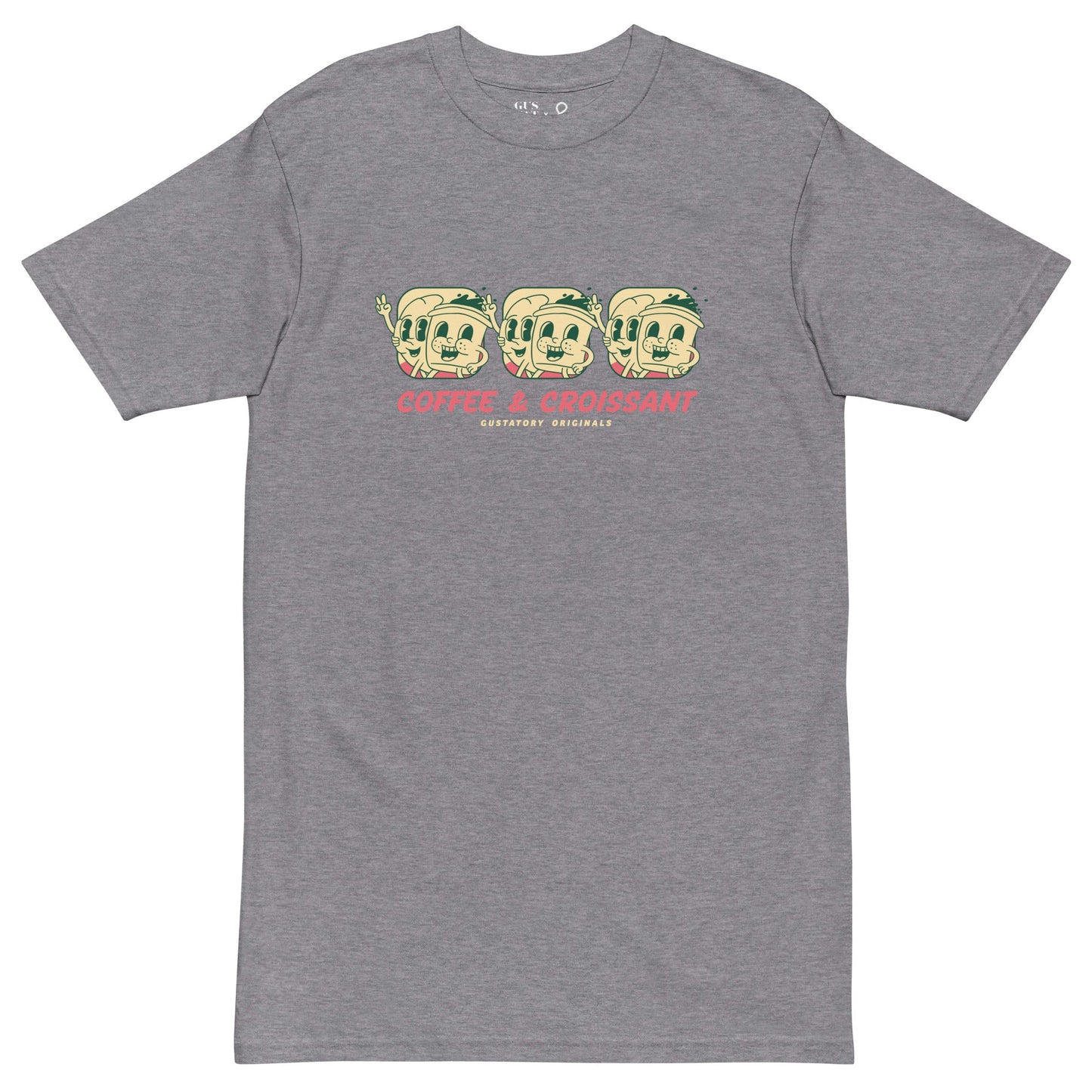 GUSTATORY Originals Coffee & Croissant Heavy Cotton T-Shirt