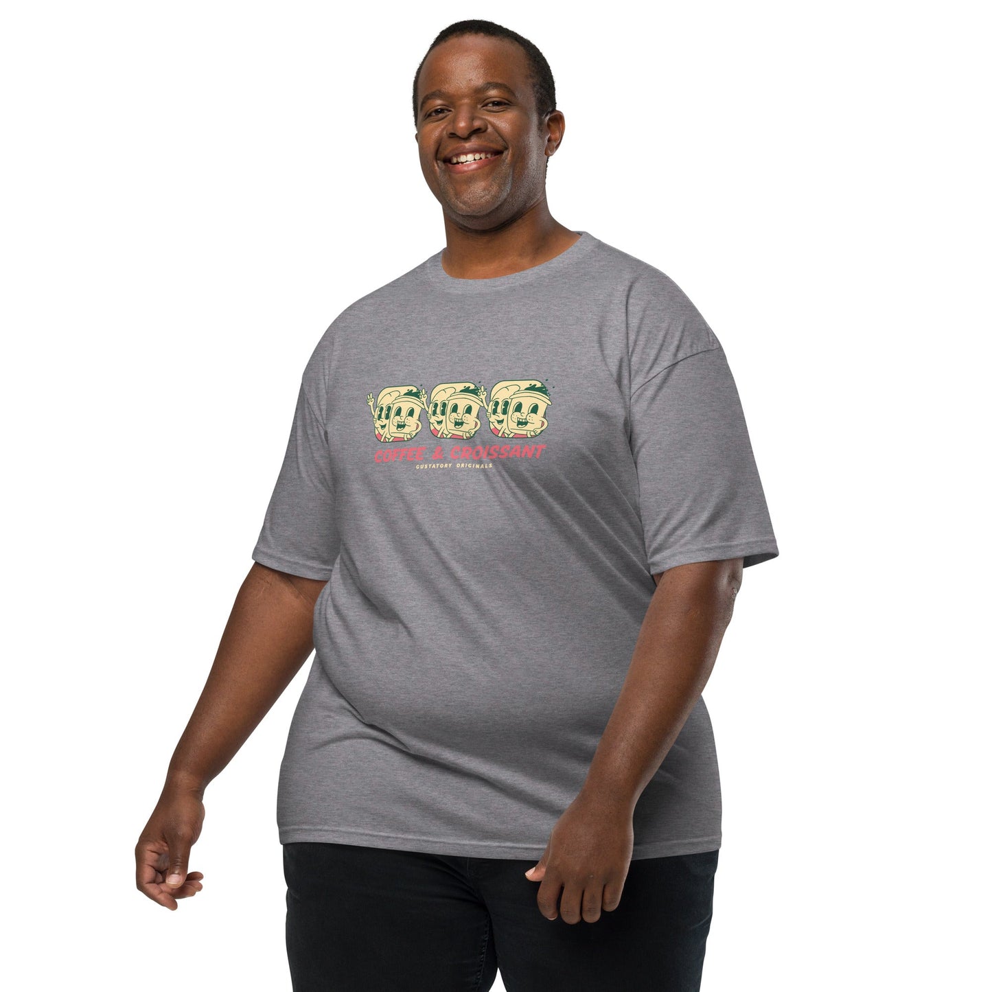 GUSTATORY Originals Coffee & Croissant Heavy Cotton T-Shirt
