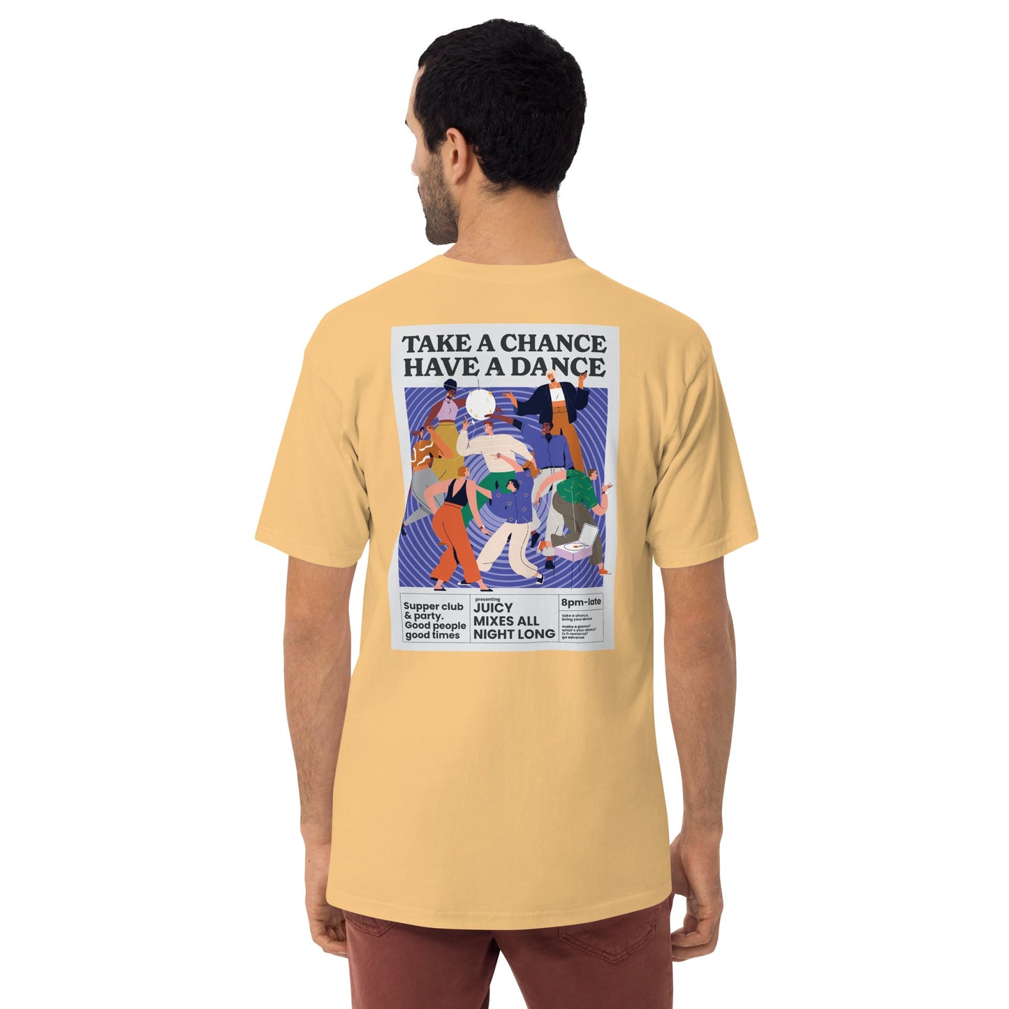 Take A Chance Have A Dance DISCO! Oversized Cotton Embroidered T-Shirt