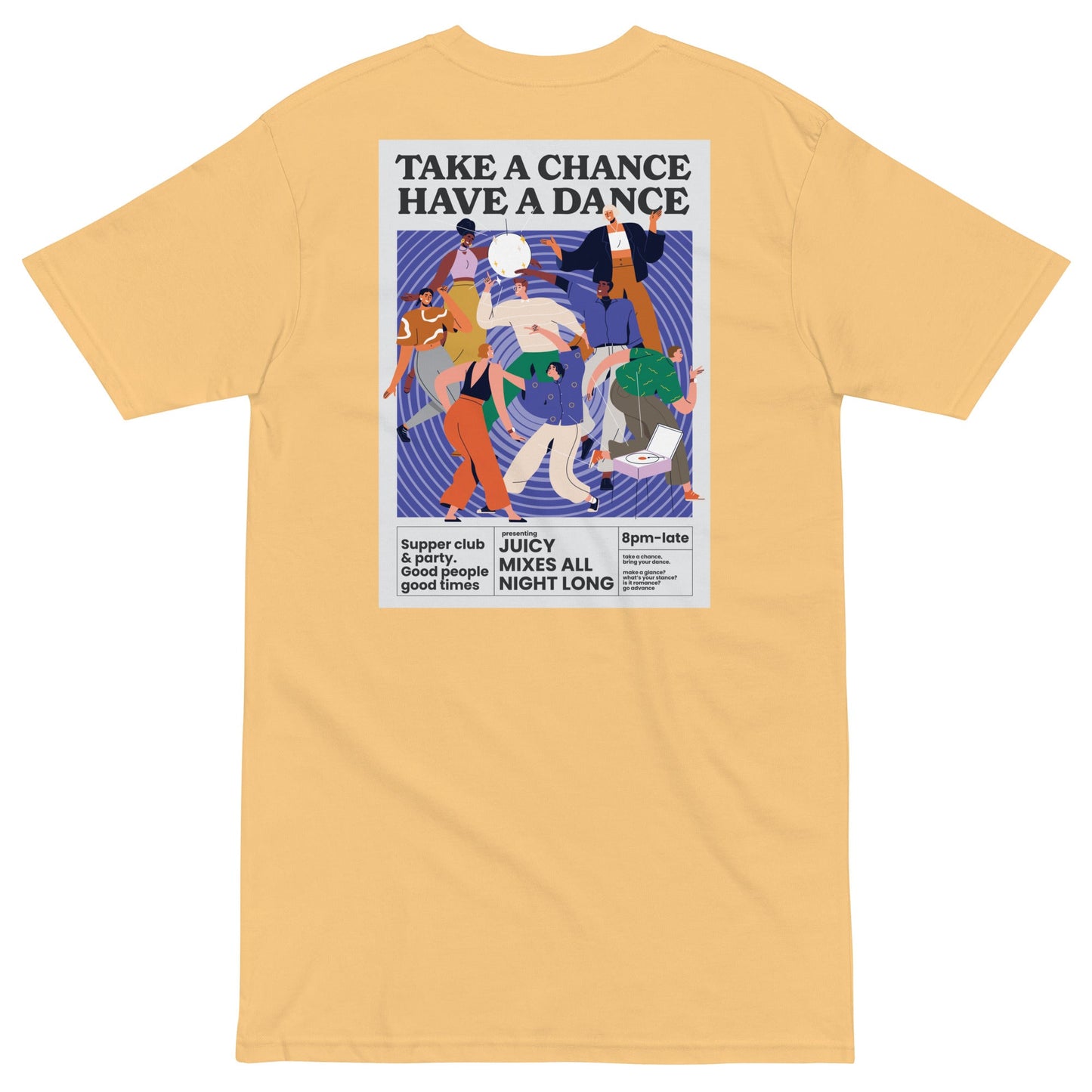 Take A Chance Have A Dance DISCO! Oversized Cotton Embroidered T-Shirt