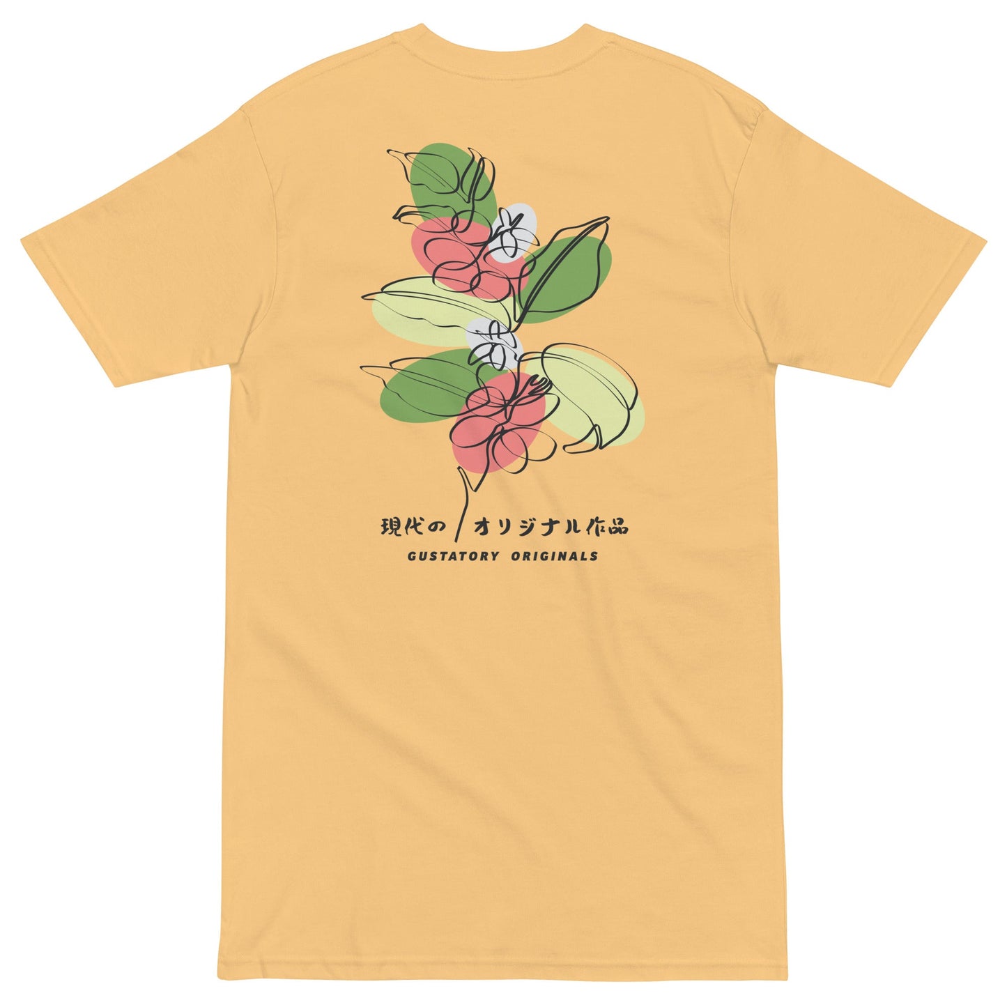 GUSTATORY Originals Coffee Blossom Heavy Cotton Embroidered T-Shirt