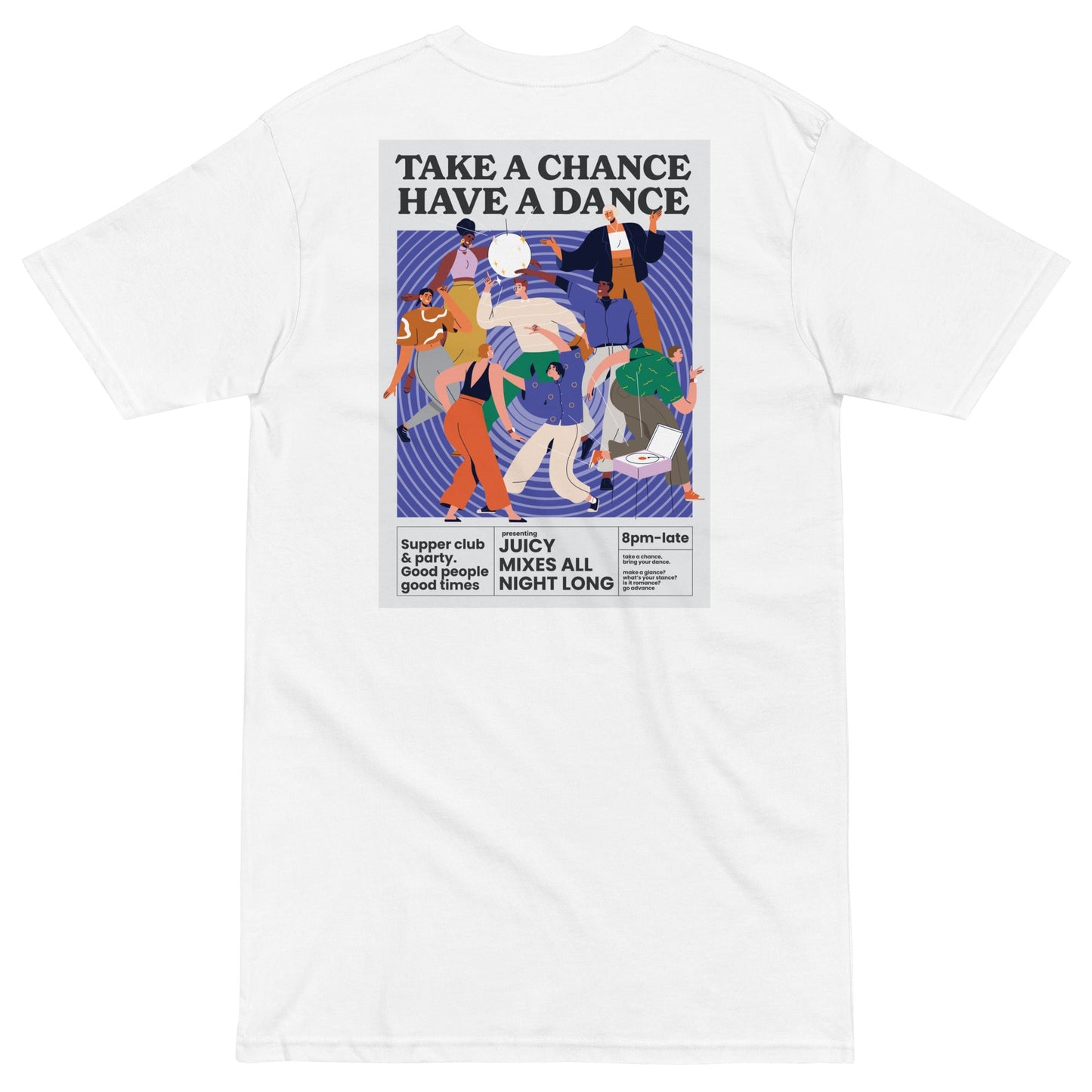 Take A Chance Have A Dance DISCO! Oversized Cotton Embroidered T-Shirt