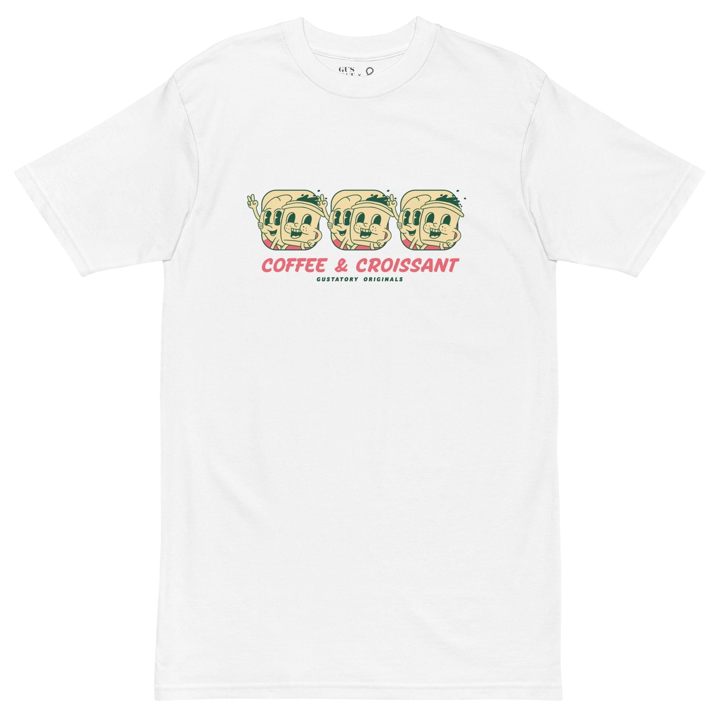 GUSTATORY Originals Coffee & Croissant Heavy Cotton T-Shirt
