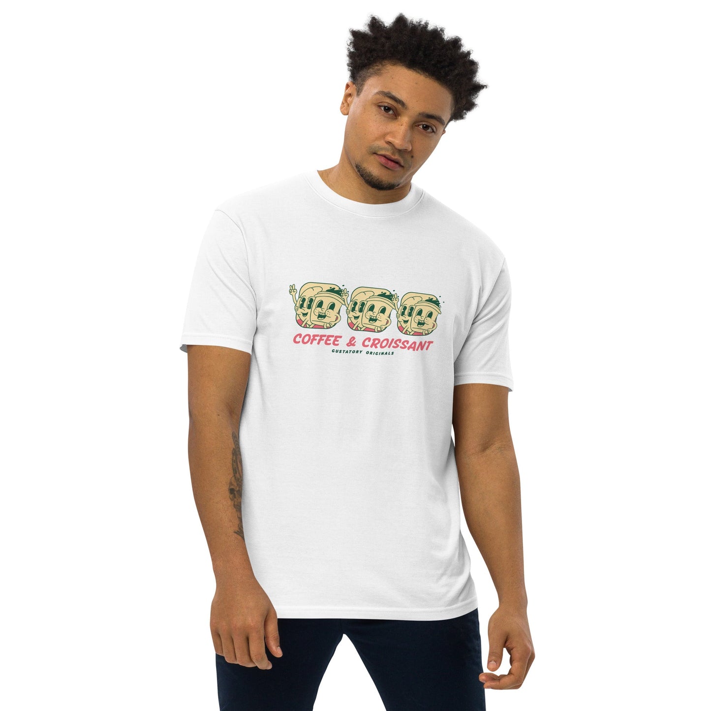 GUSTATORY Originals Coffee & Croissant Heavy Cotton T-Shirt