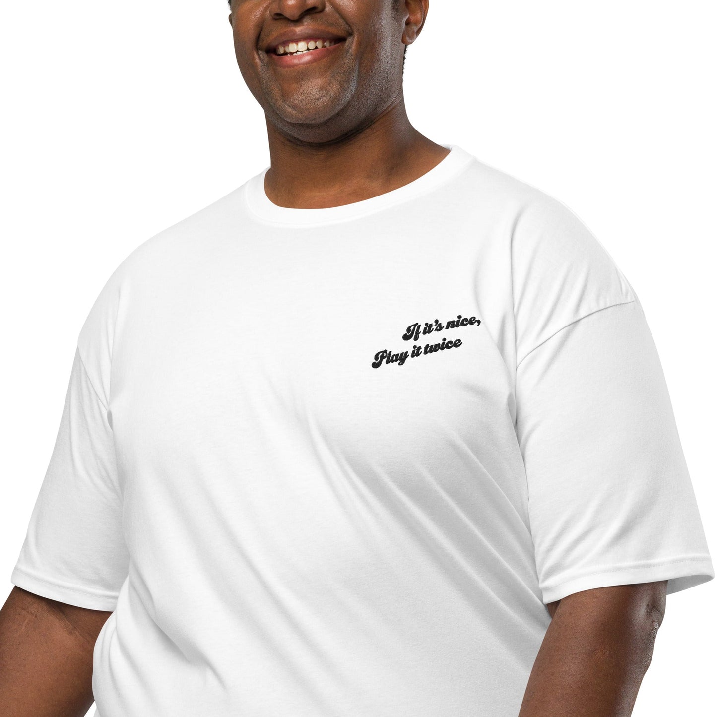 If It's Nice Play It Twice DISCO! Cotton Embroidered Oversized T-Shirt