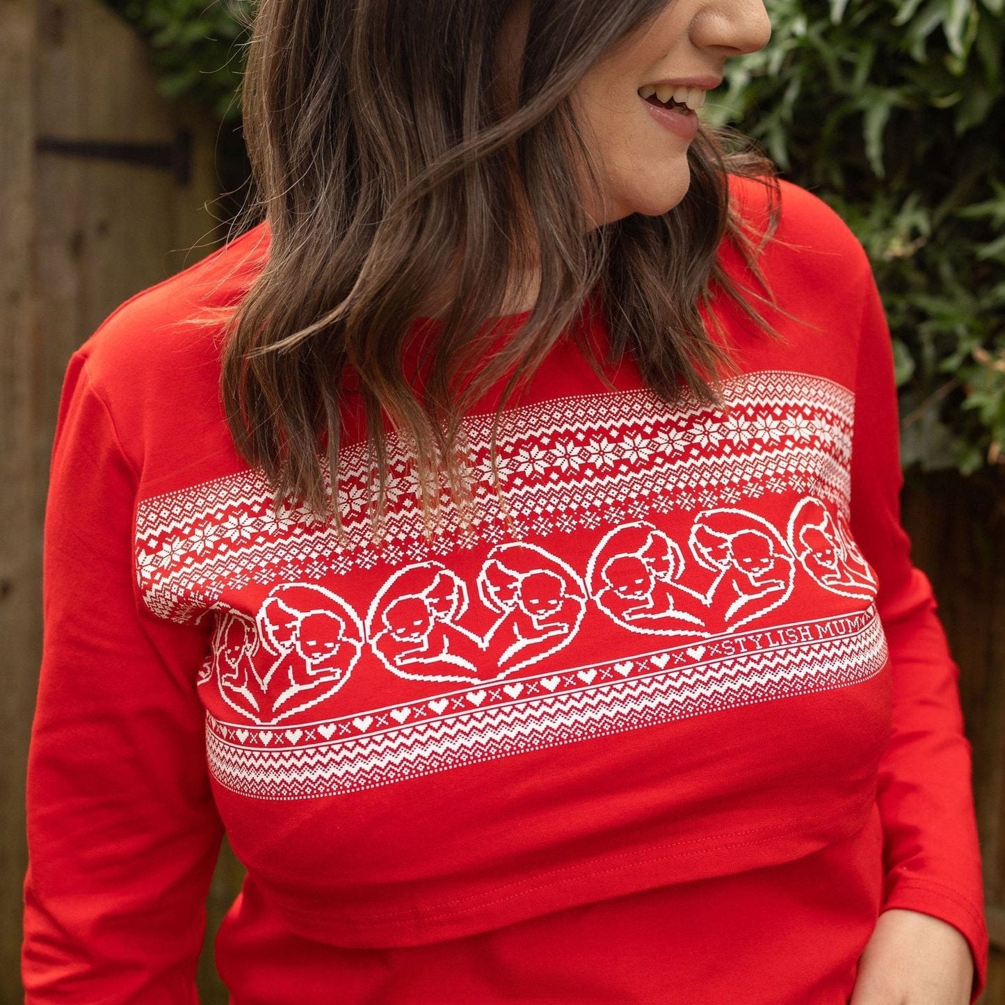 Red Breastfeeding Top