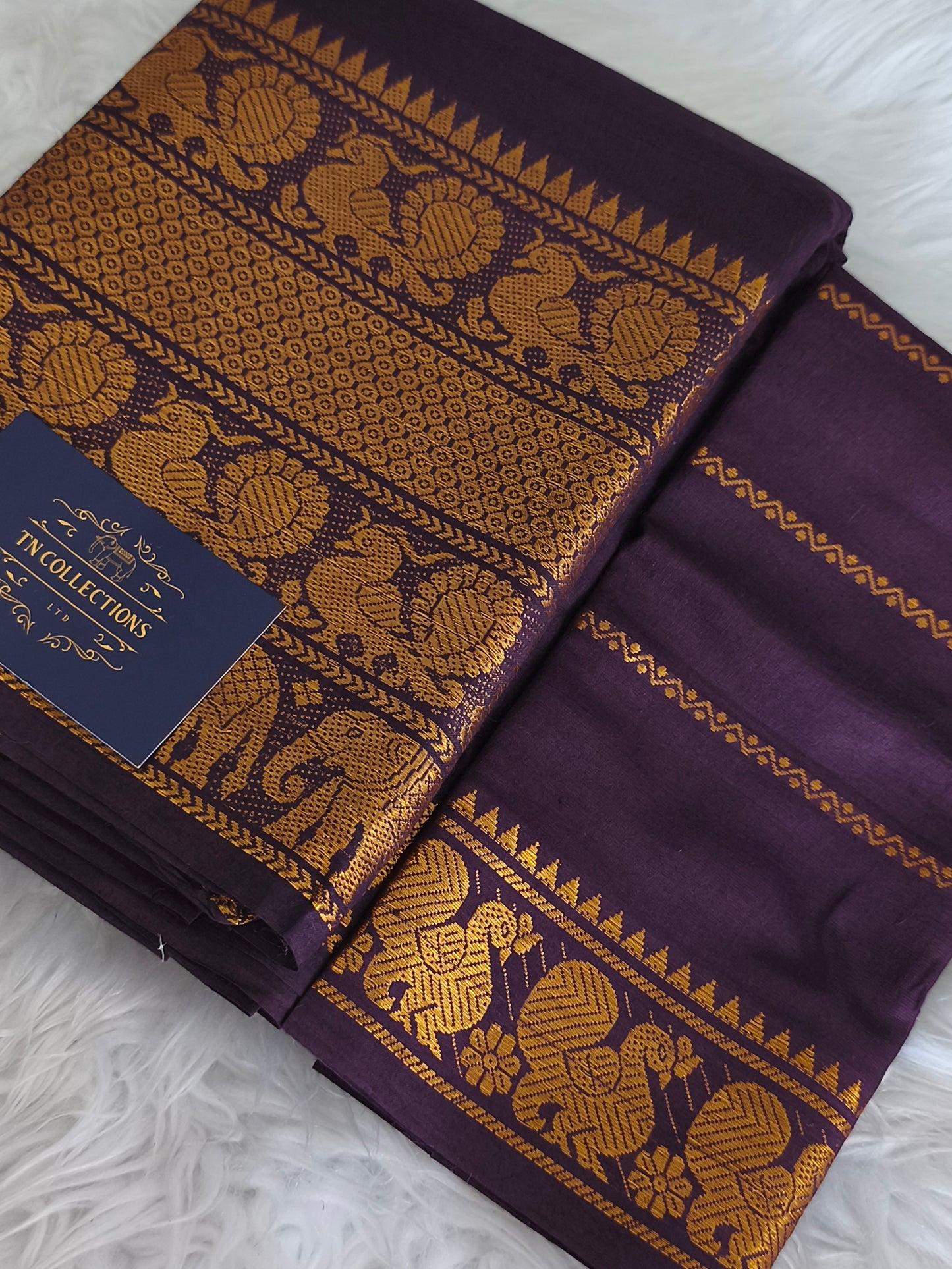 Soft Sungudi Cotton Saree (Coffee Brown)