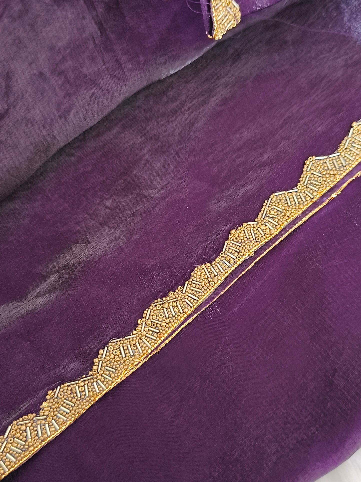 Dark Purple Soft Fendy Chiffon Party Saree
