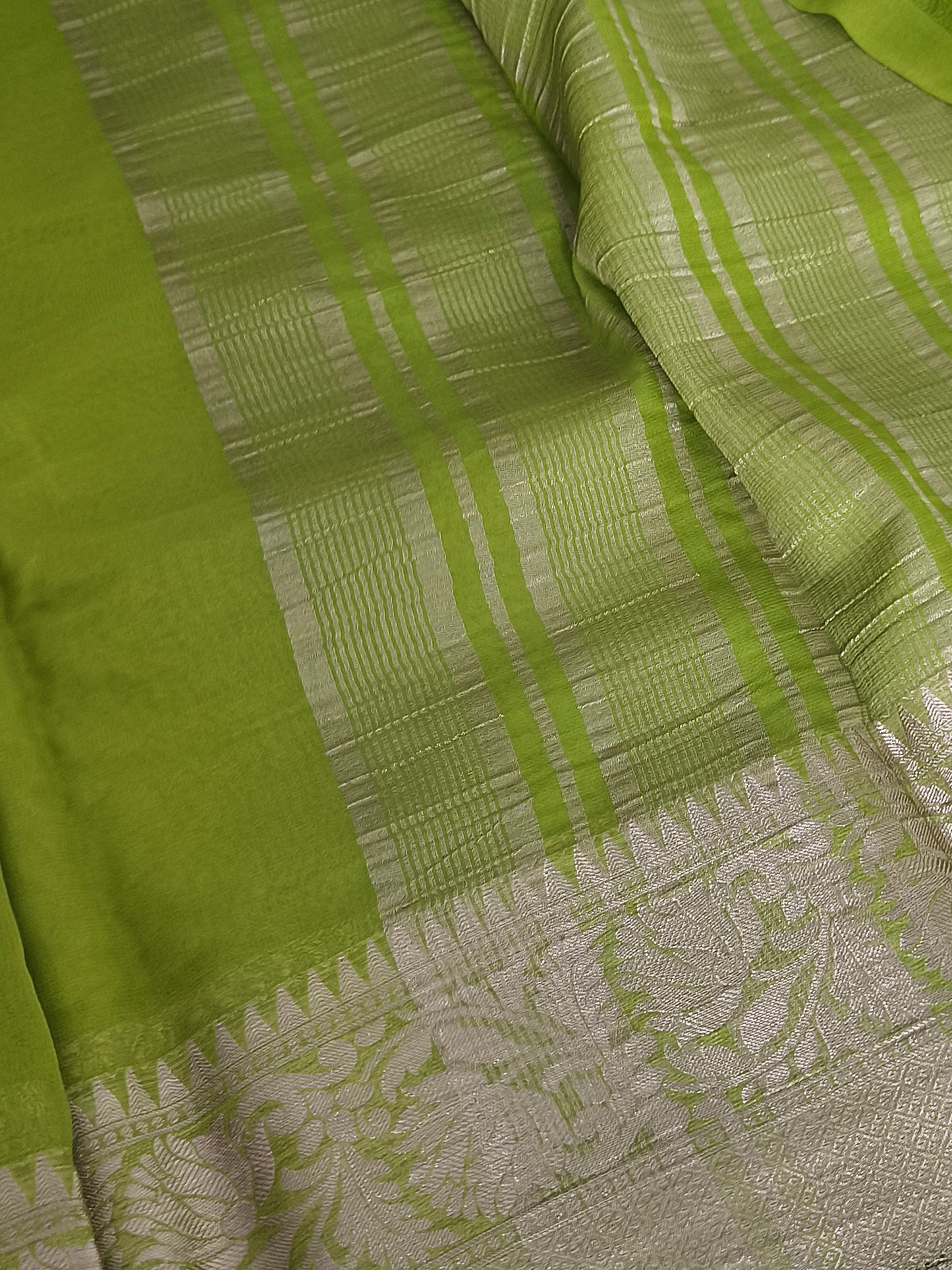 Light Green soft Chiffon Saree