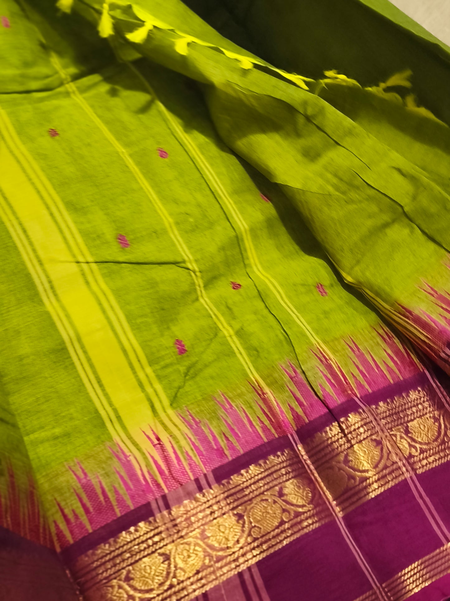 Green Traditional Pure Kanchi Cotton Saree
