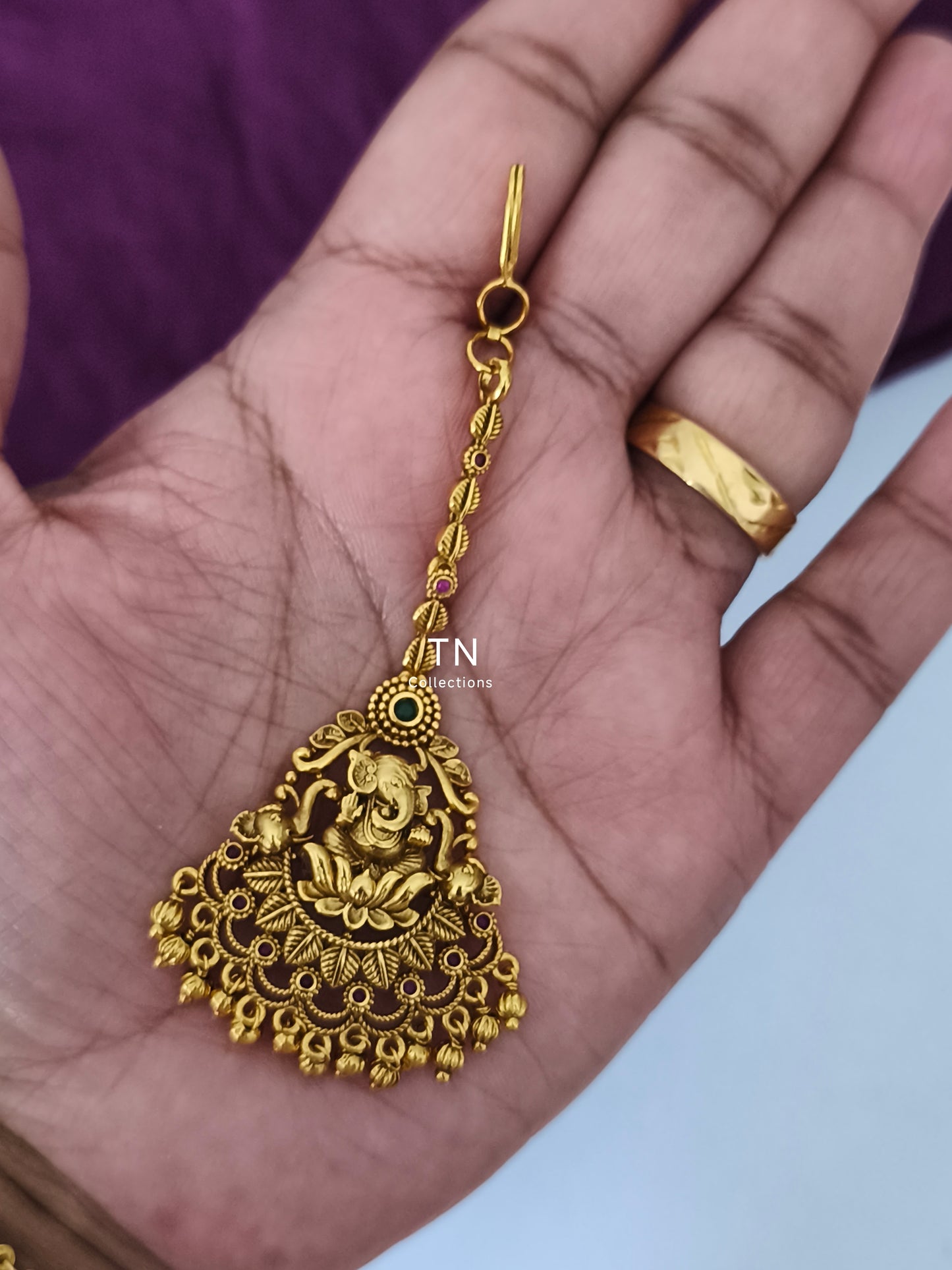 Antique Matte Finish Ganesh Tikka