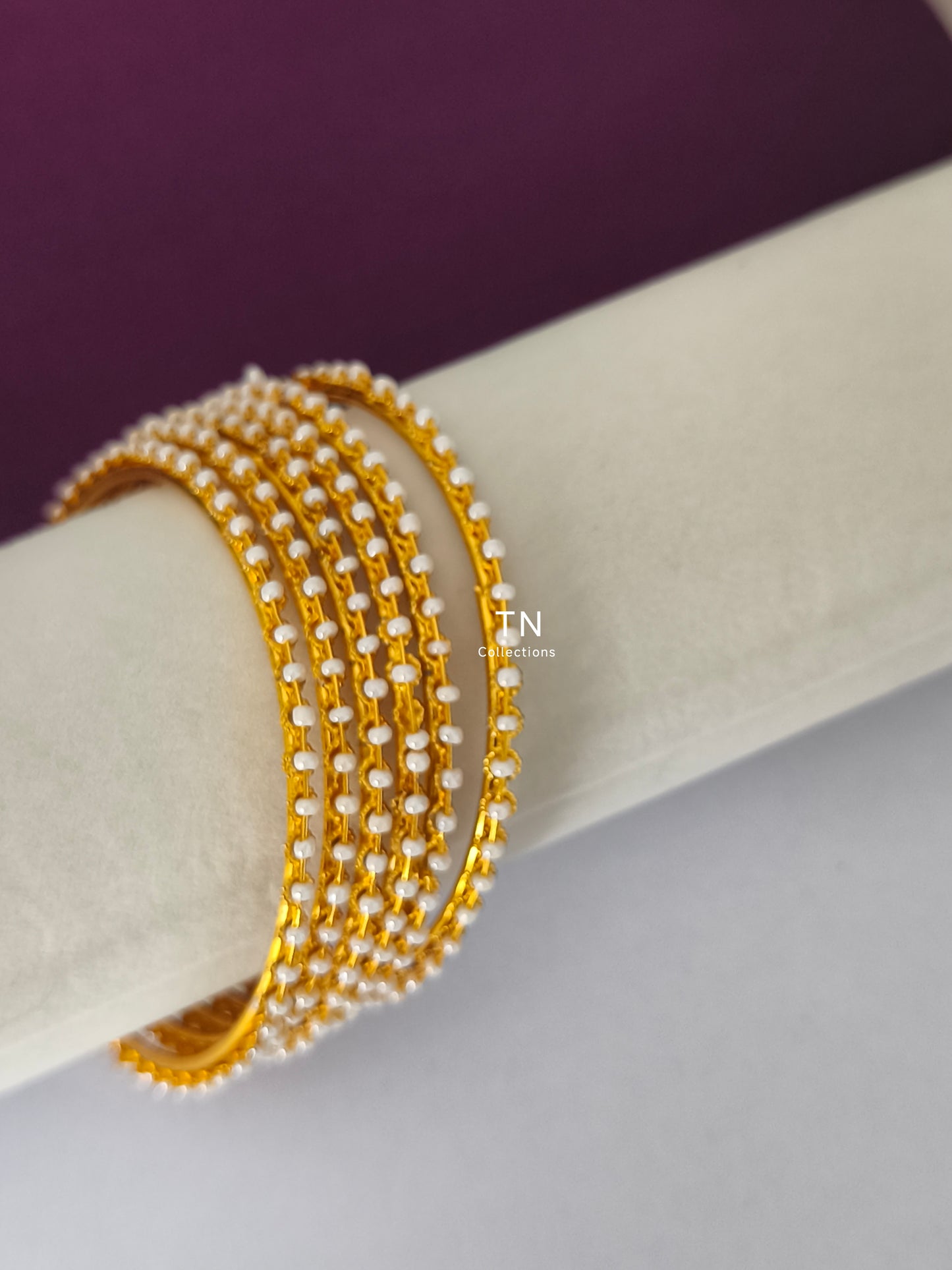 Matte Pearl Bangles Set (Size 2.8)