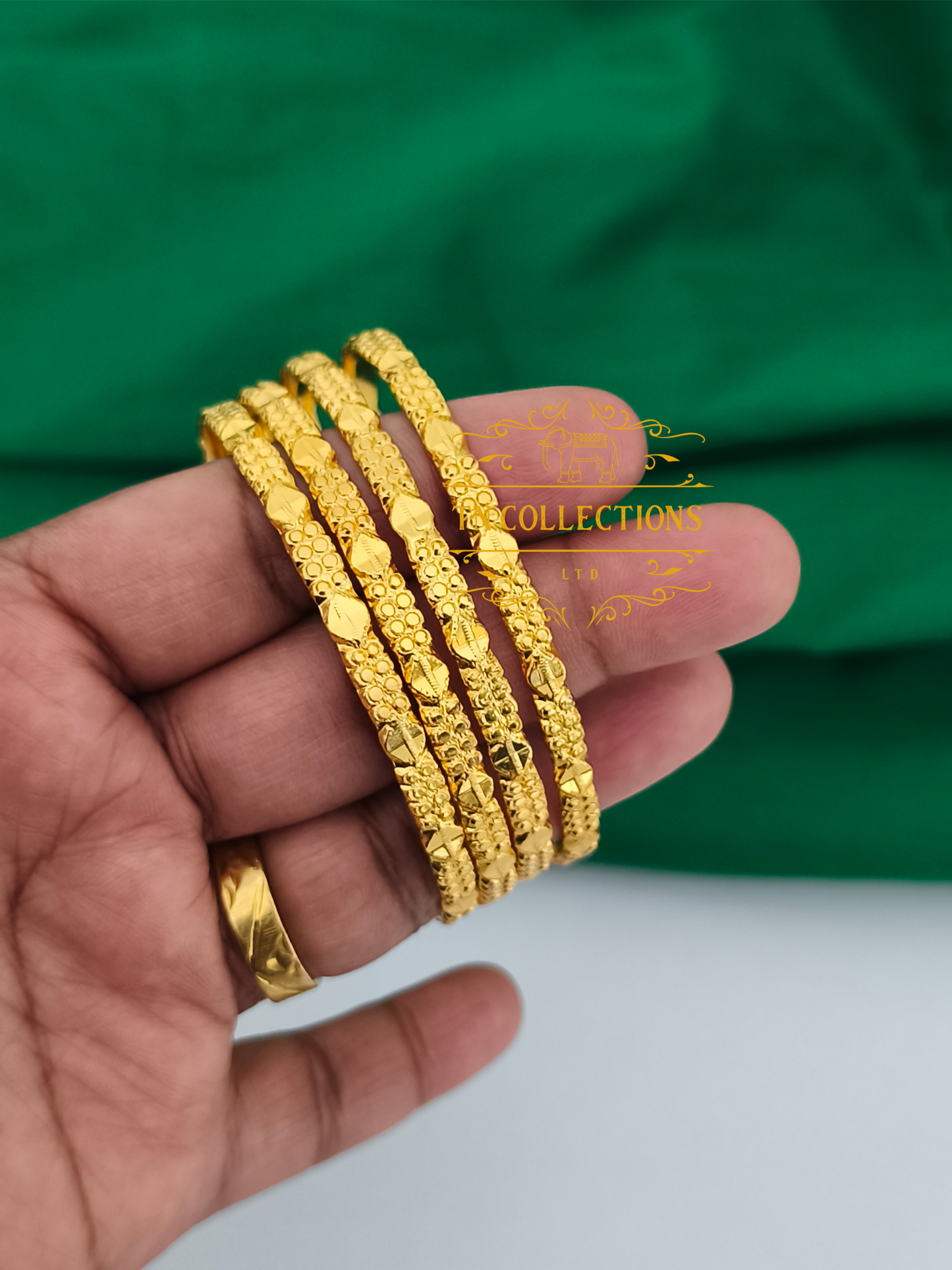 Micro Gold Plated Traditional Bombay Bangles Set of 4 (Size 2.8)