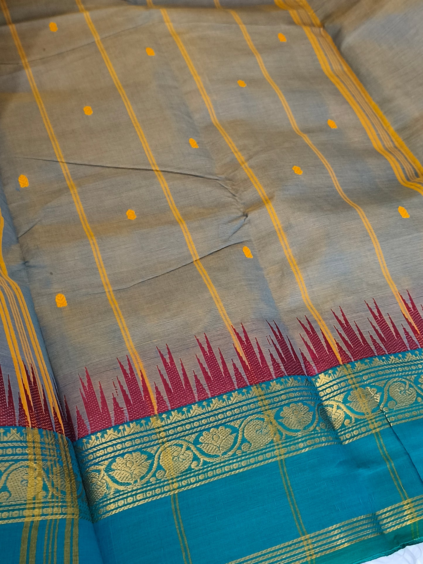 80's Pure Handloom Kanchi Cotton Saree