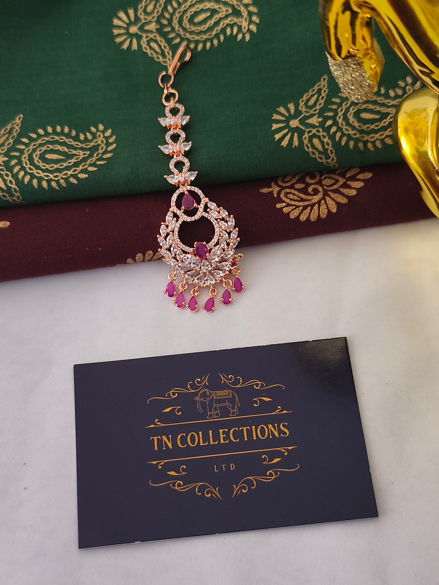 Rose gold finish Nethichuddi (Tikka)