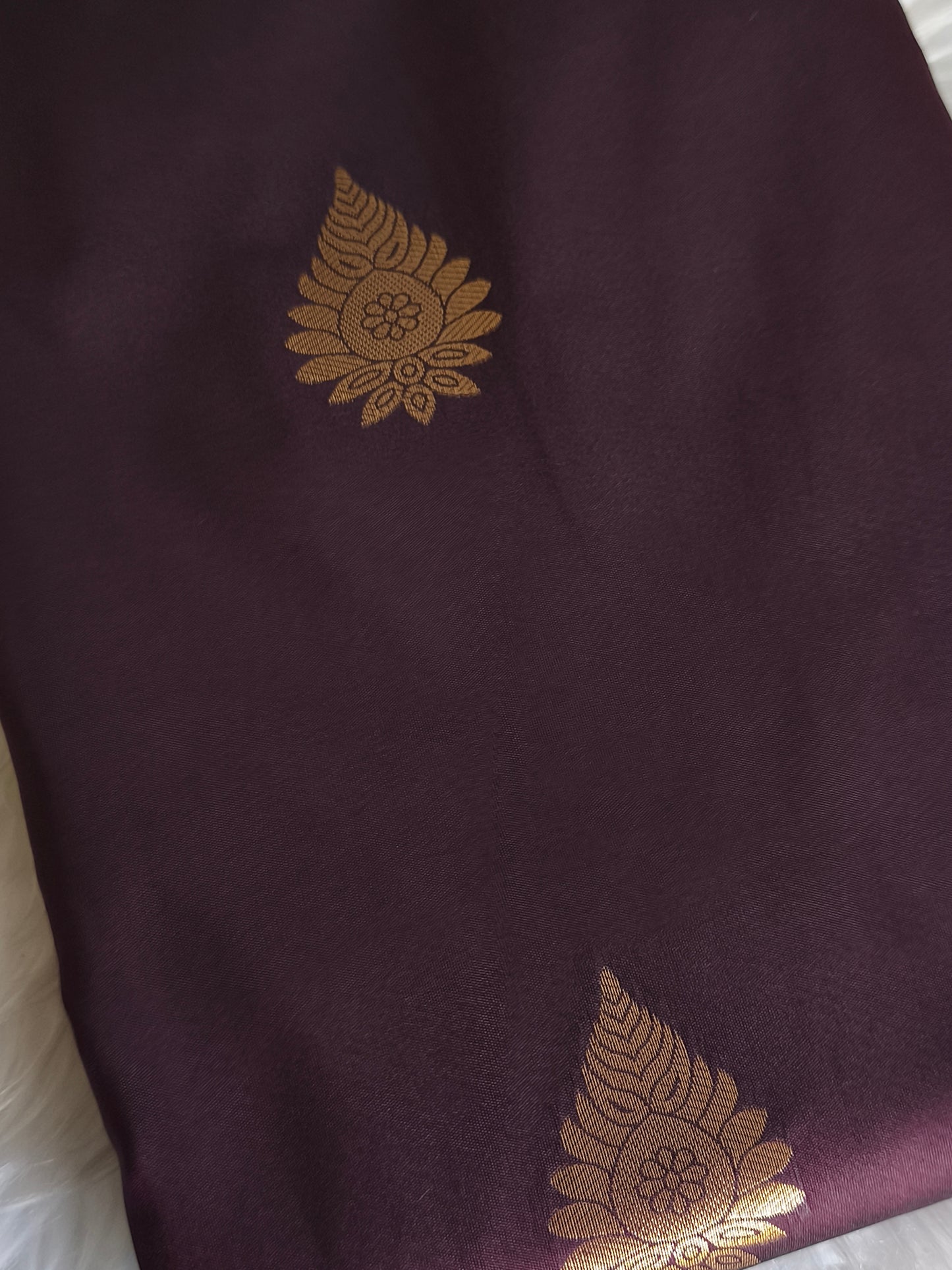 Kanchi Semi Silk saree with contrast blouse and rich pallu