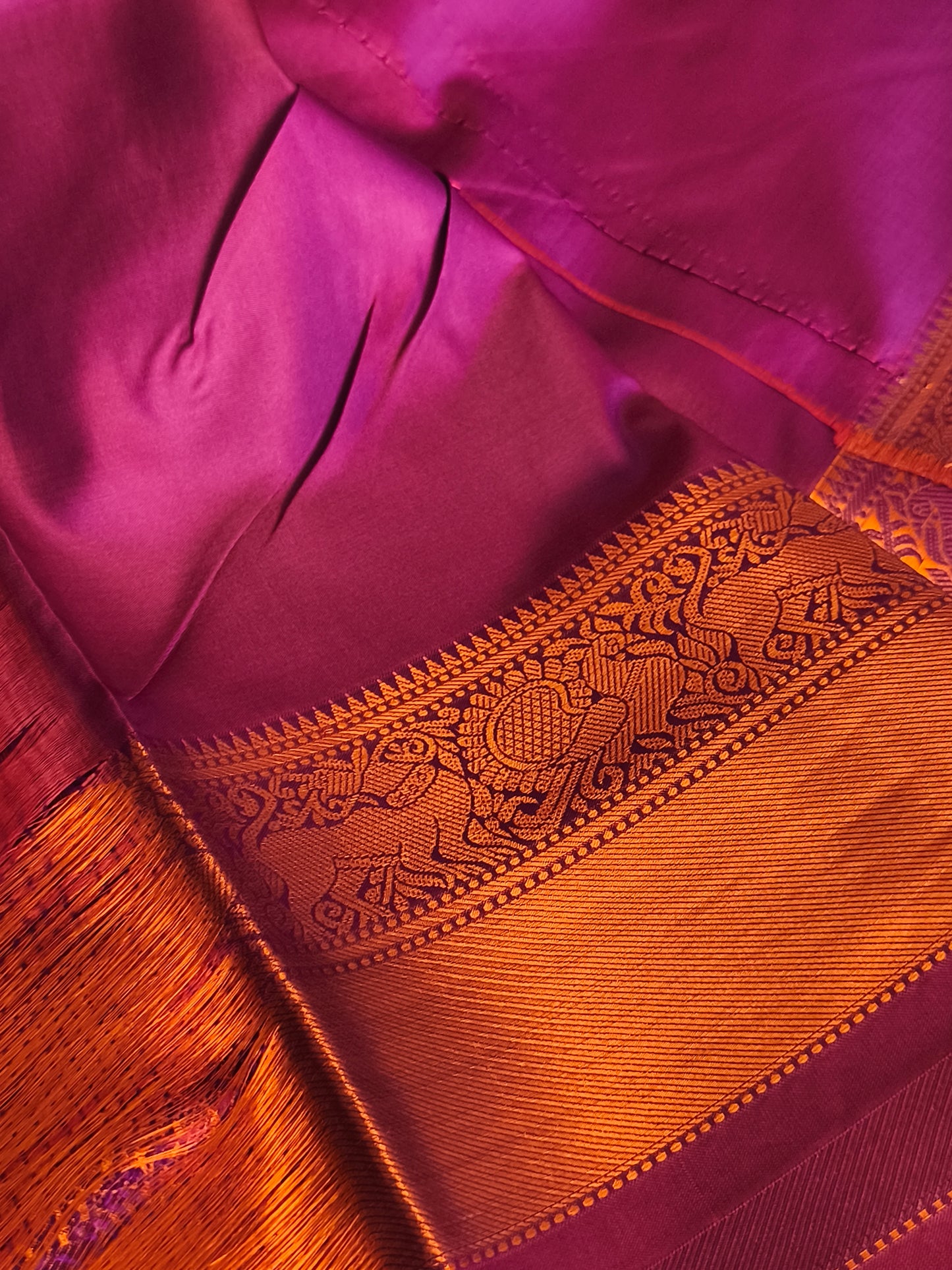 Traditional Kanchi embossed Soft Silk saree