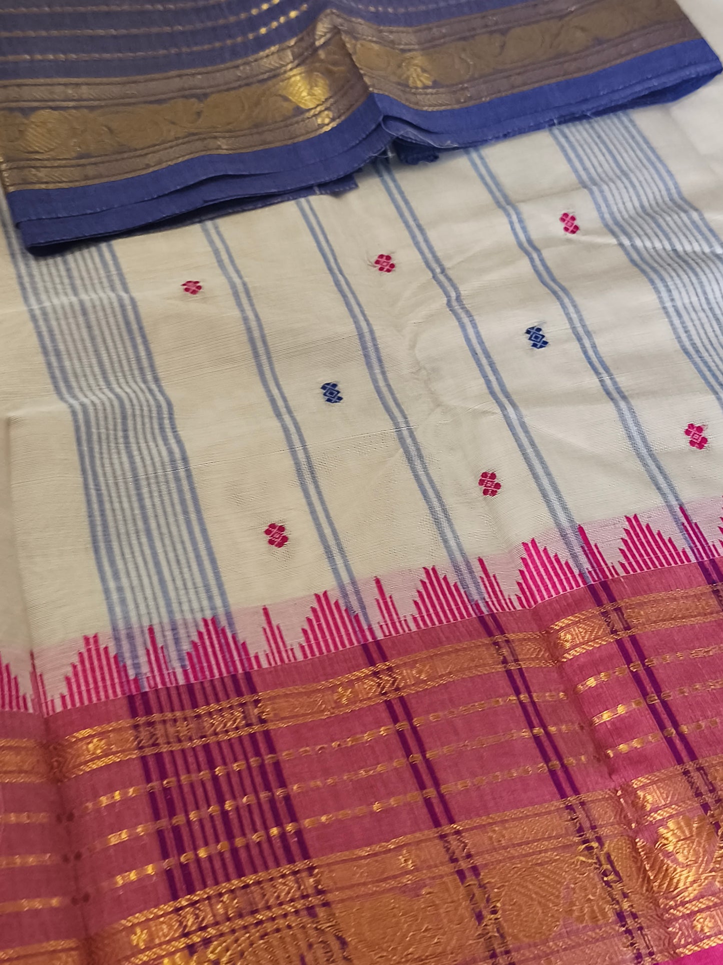 Pure handloom kanchi cotton saree