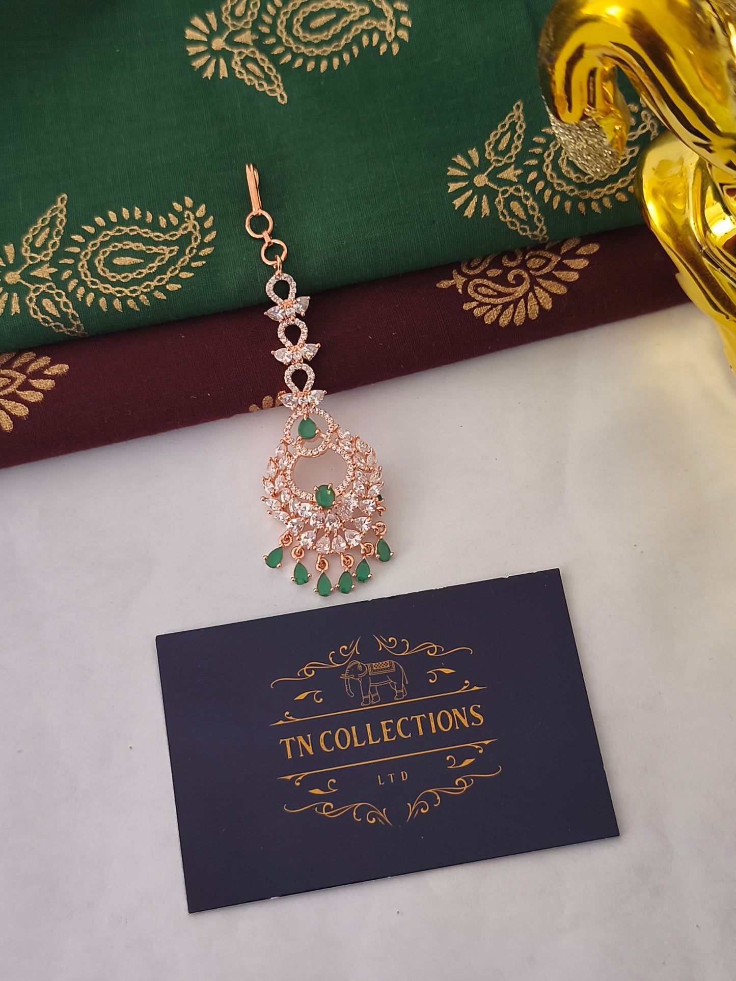 Rose Gold Finish Nethichuddi (Tikka)