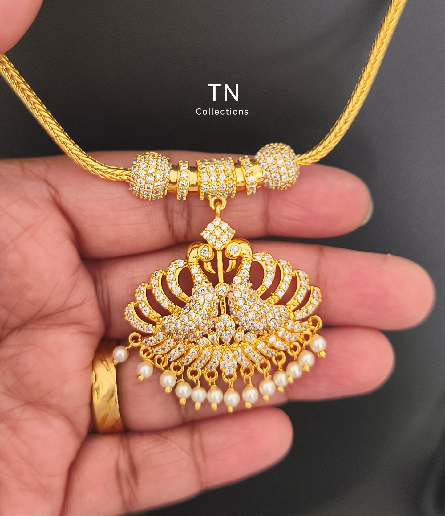 Micro gold plated Traditional Peacock Design Necklace
