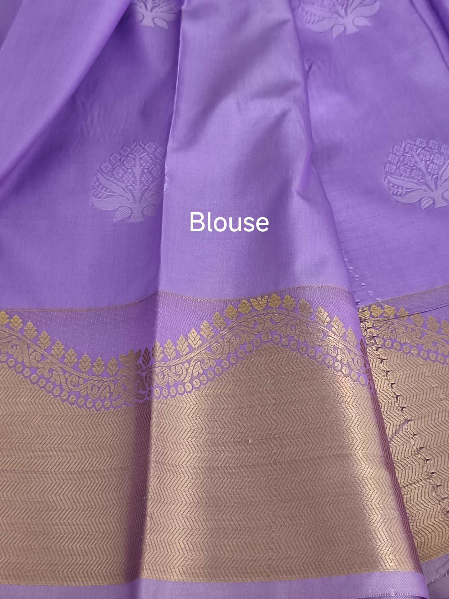 Lavender colour Kanchi embossed soft silk saree