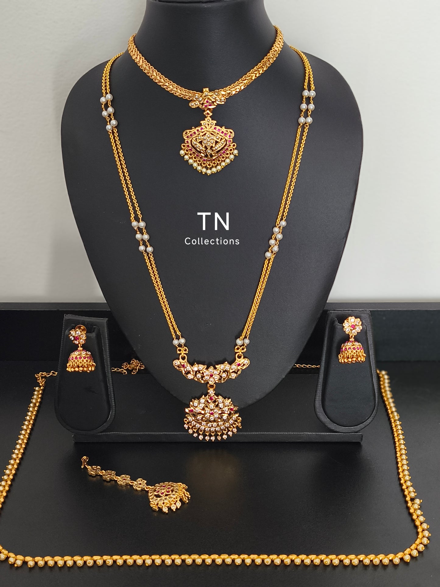 Micro gold plated Traditional Semi Bridal pathakkam Set