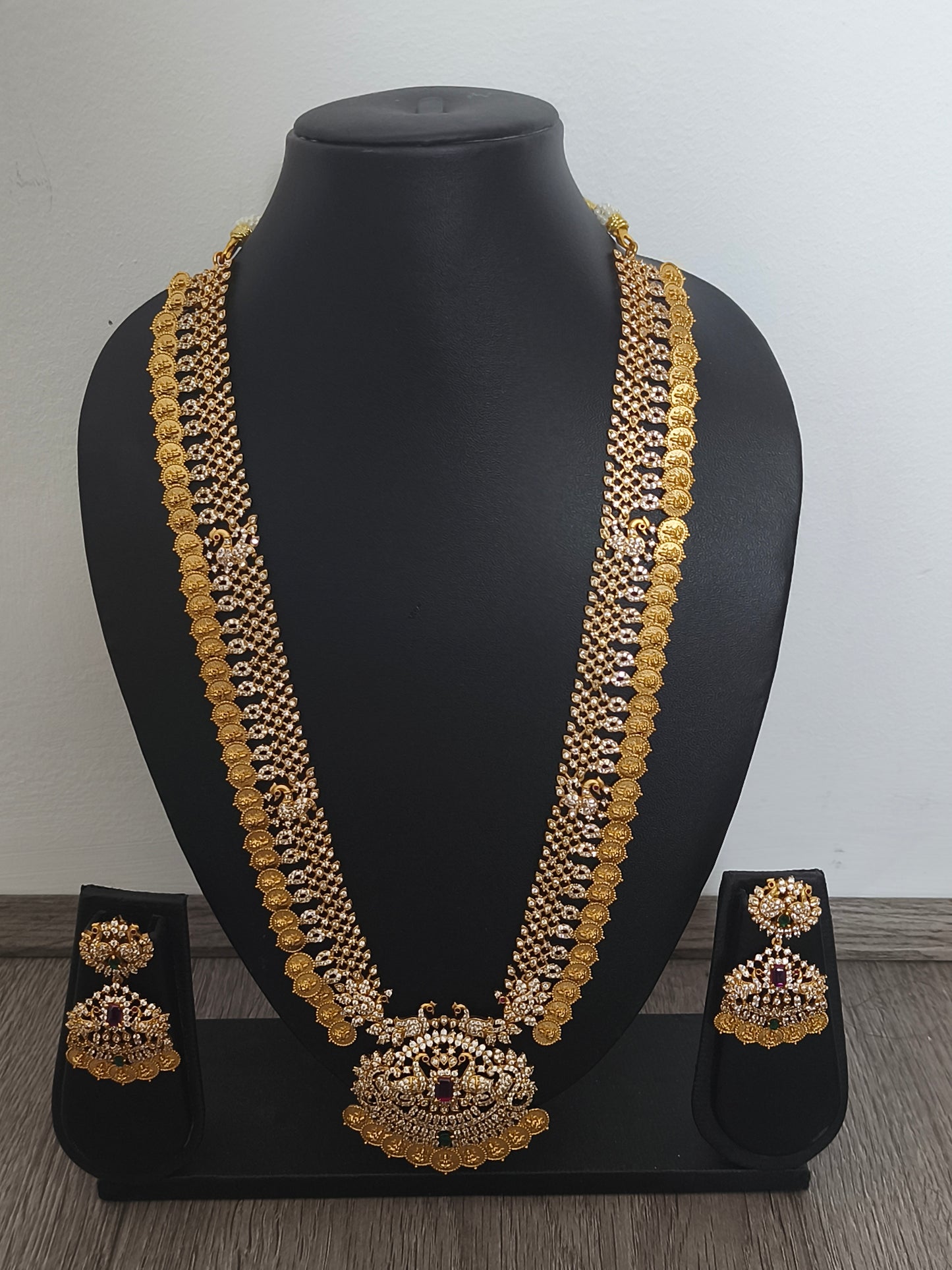 Designer haaram with earrings