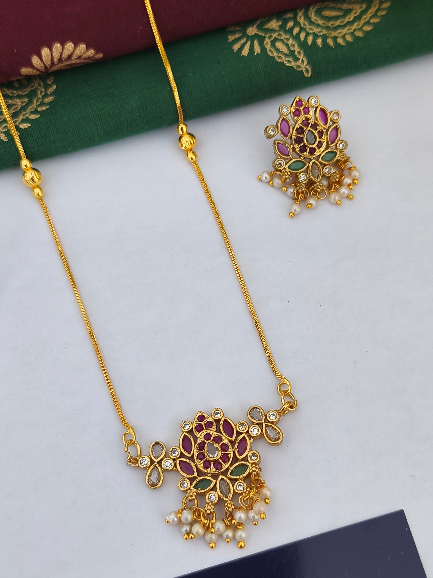 Gold Finish Lotus Chain