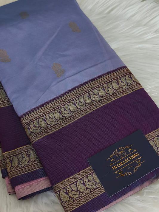 kanjivaram Banaras Soft Pattu saree with contrast blouse