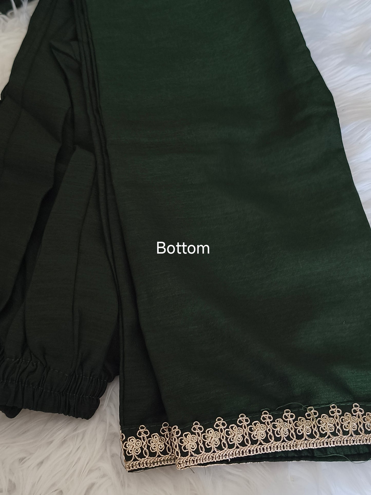 Grand Partywear 3pcs Anarkali Suit ( Dark Green)- Size L,XL