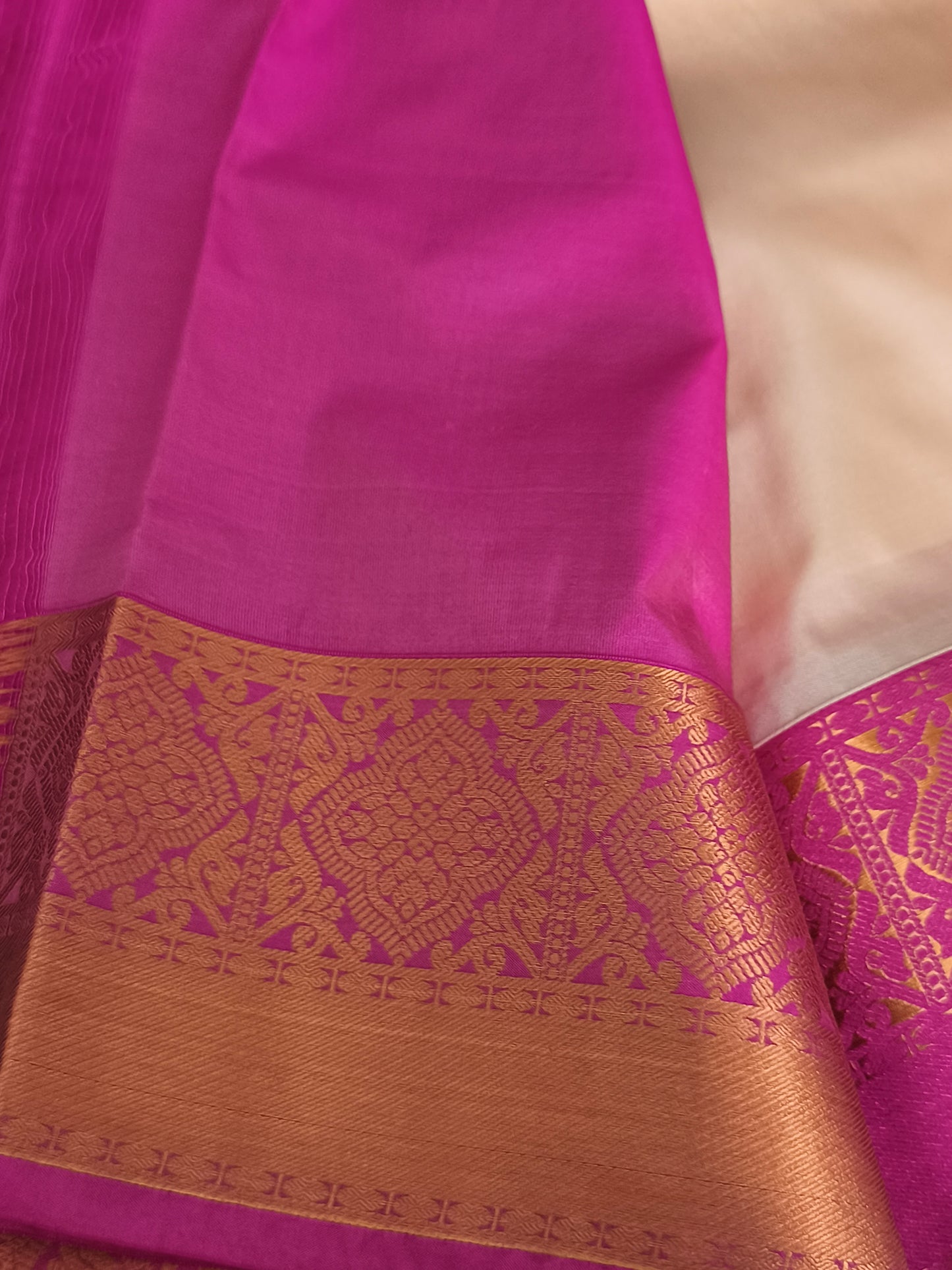 Kanchi Semi Silk Saree with contrast blouse