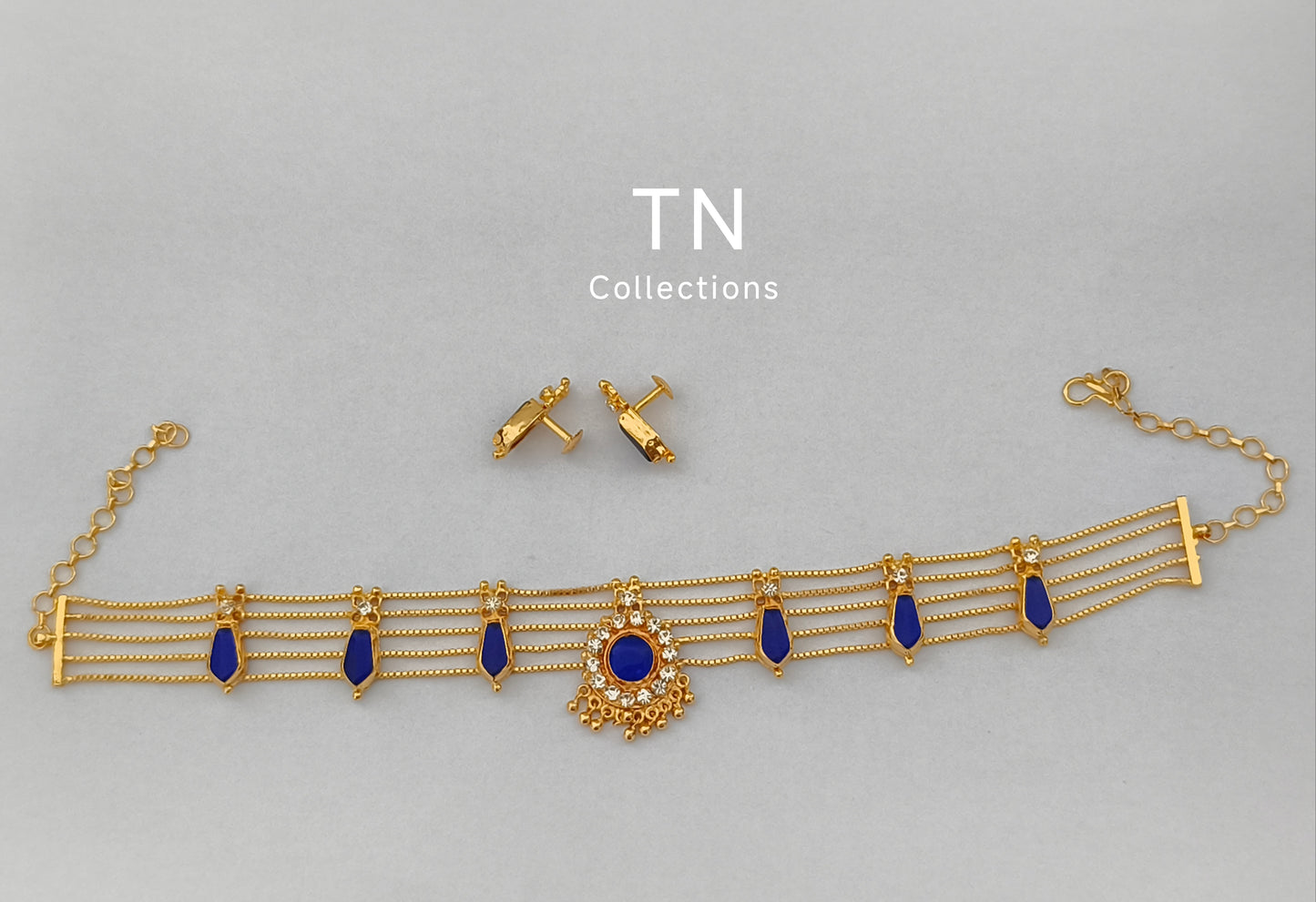 Micro gold finish AD Necklace with earrings