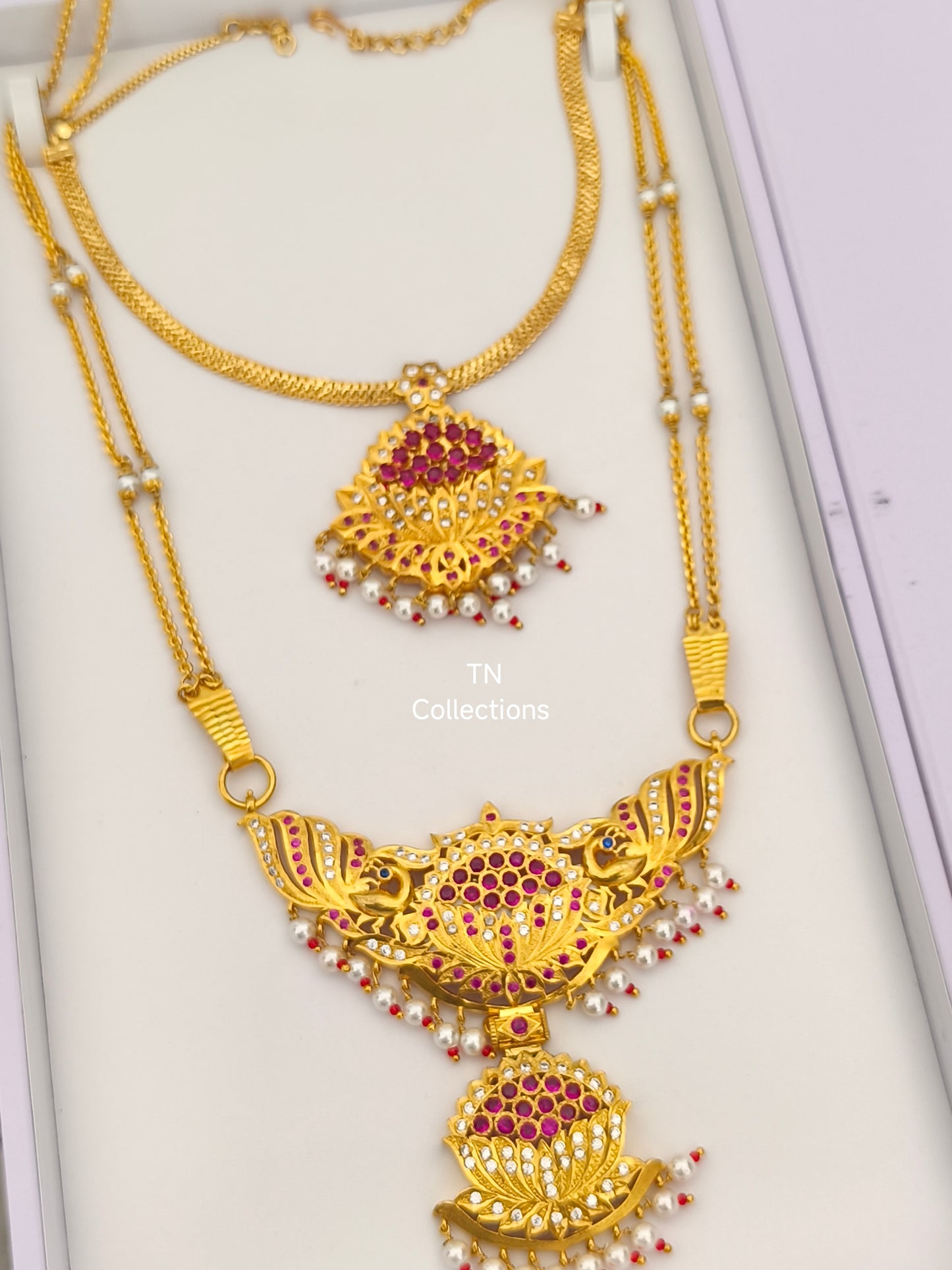 22ct Gold Plated Alli marakatha pathakkam with Attiyal Semi bridal set