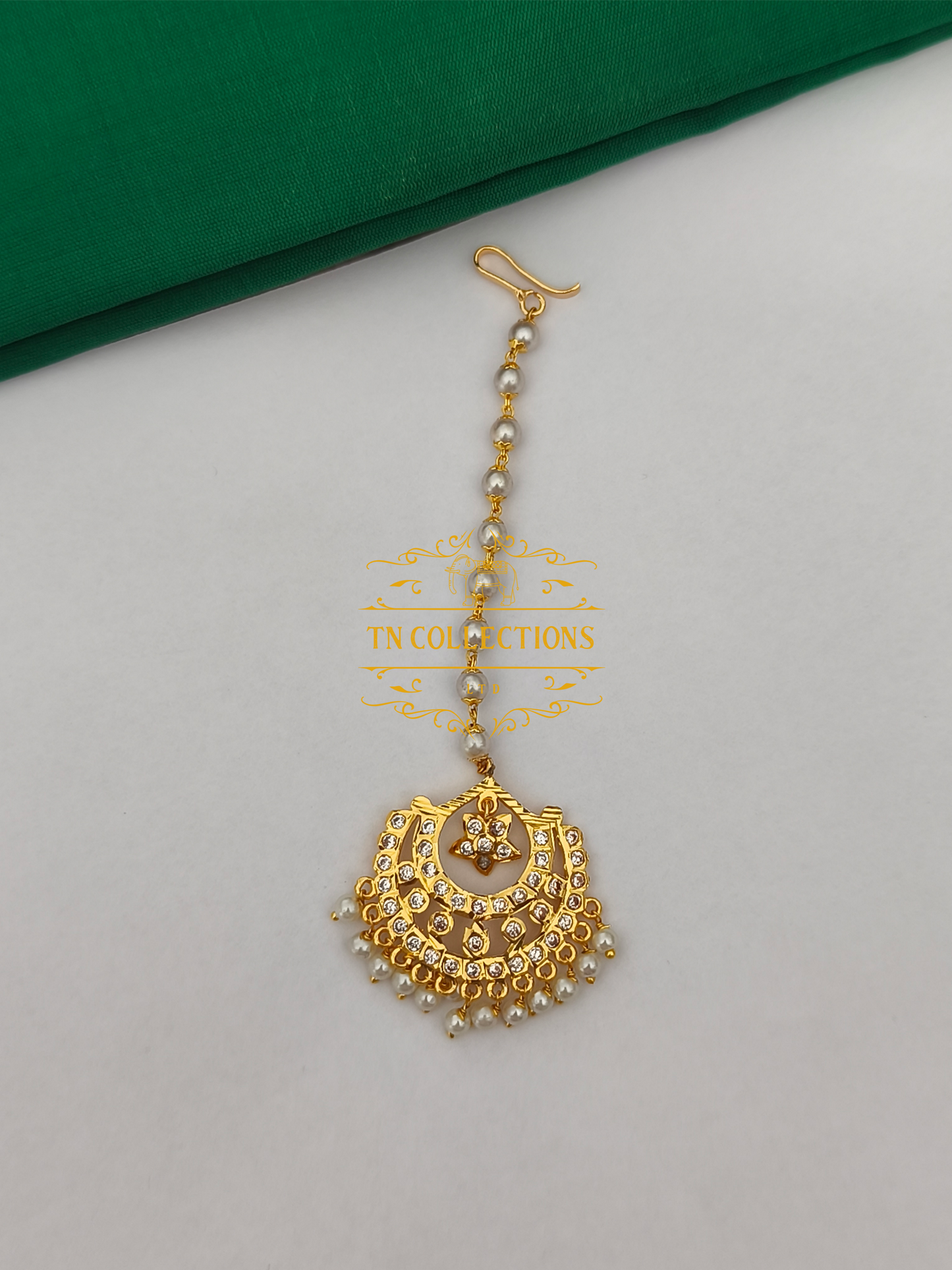 Micro Gold-Plated Tikka (Full White stones)