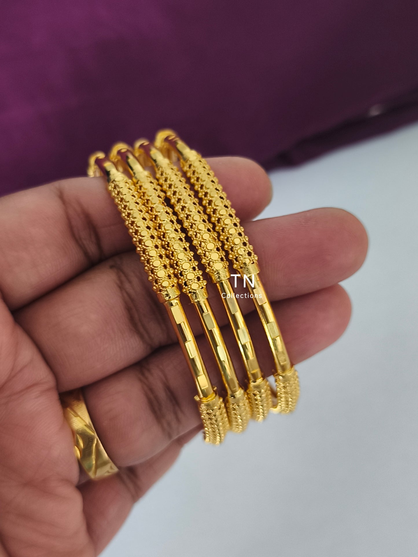 Gold plated Bangles Set (Size 2.6)