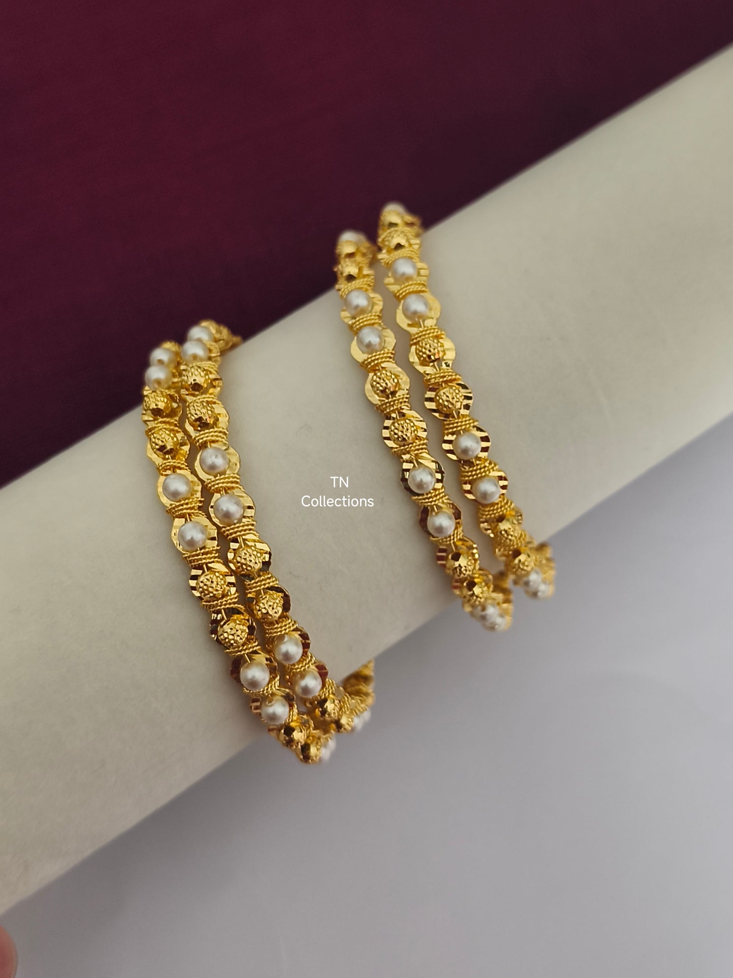 One gram gold plated Beaded Bangles set