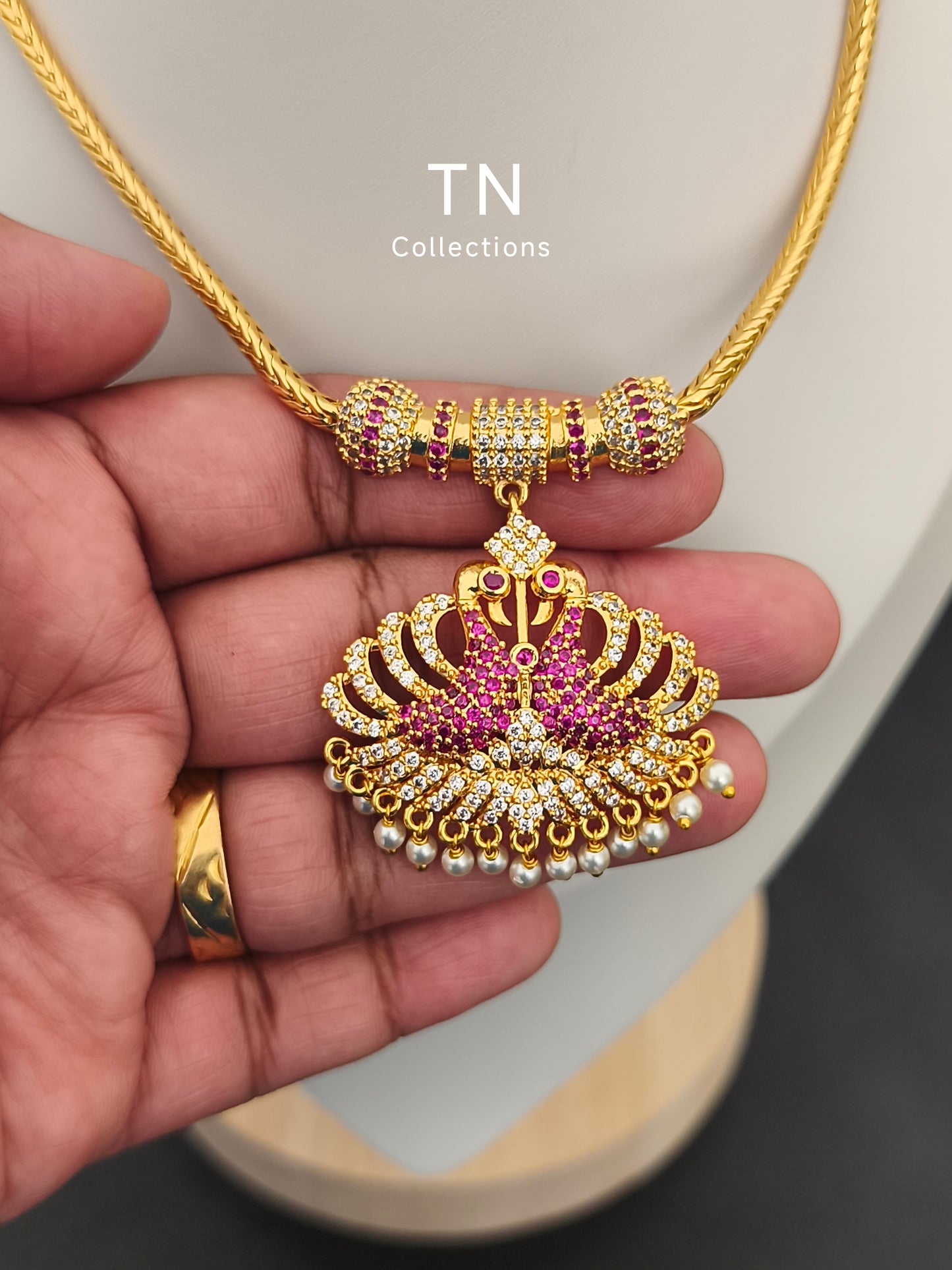 Micro gold plated Peacock Necklace